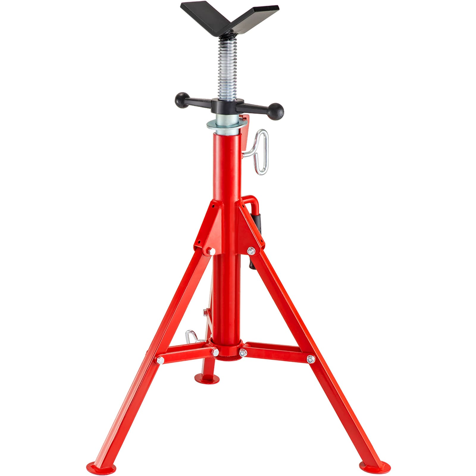 VEVOR SCGJ1107GJ0000412V0 V Head Pipe Stand Adjustable Height 2852 Inch  Pipe Jack Stands 2500 LB. Capacity Folding Portable Pipe Stands 1/2 to 12 Inch Pipe Supporting Steel Jack Stands