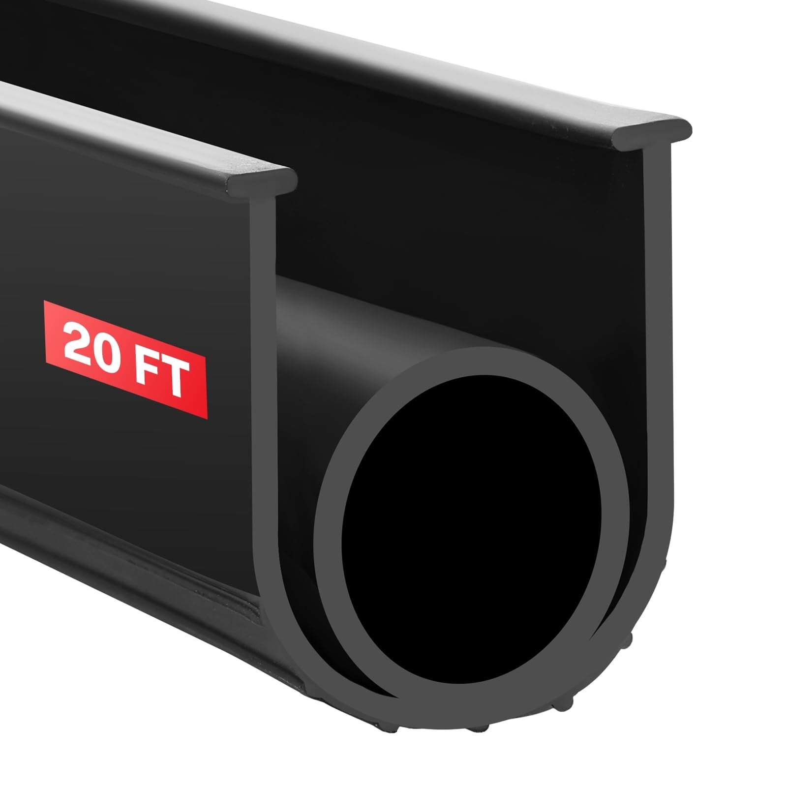 Aoibox  20FT Garage Door Bottom Seal EPDM Weatherproof Strip with U and O Ring 1 4 Inch T End