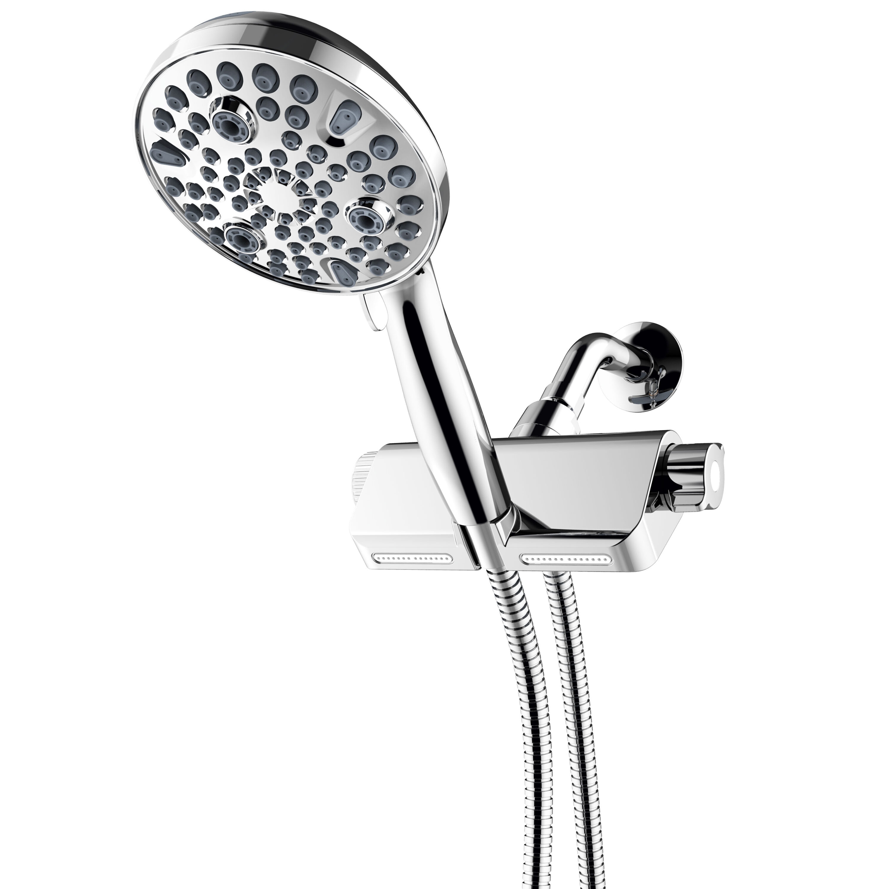 Chrome 10-Function Handheld Shower with Filter and Wall Mount