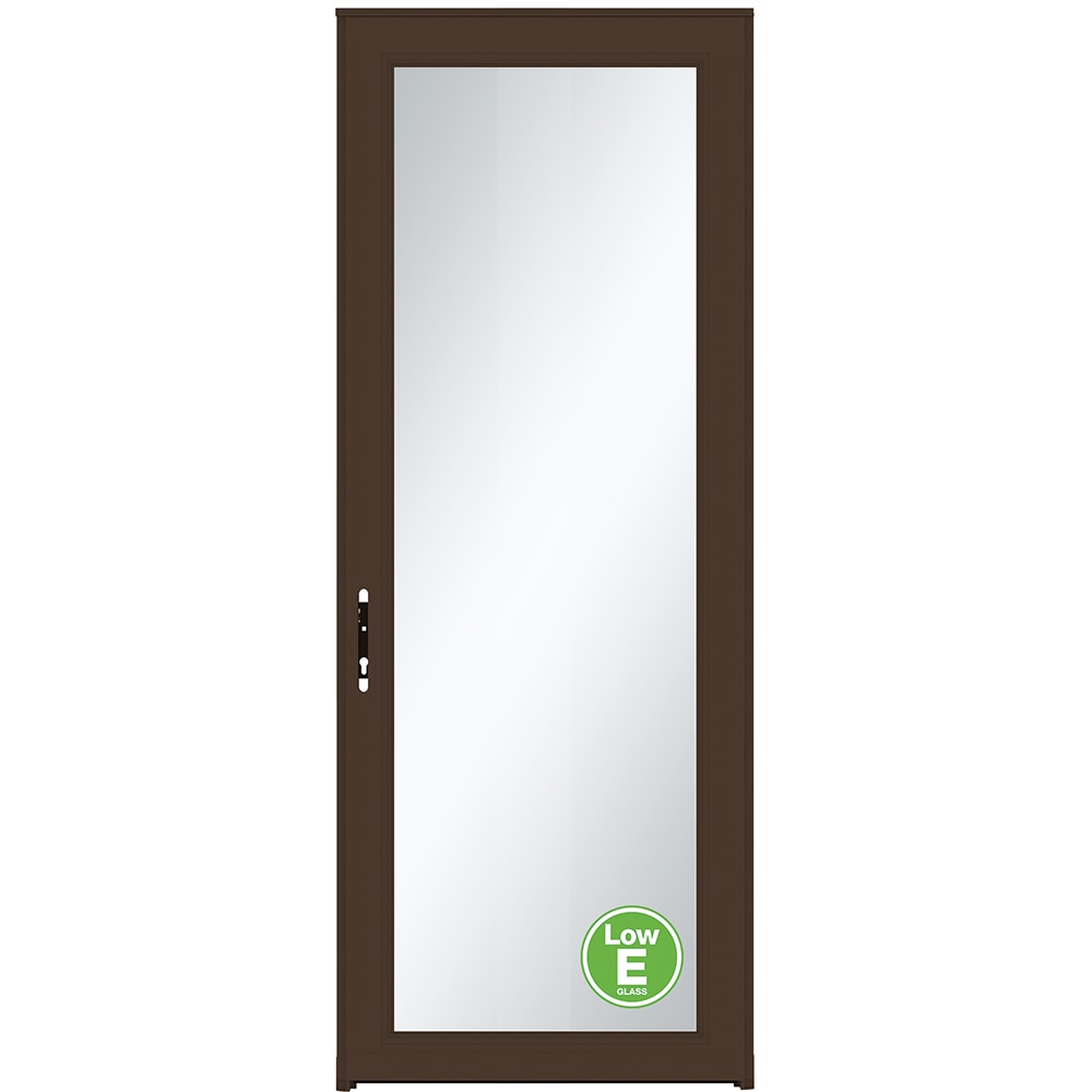Signature Selection Low-E 36-in x 96-in Elk Full-view Interchangeable Screen Aluminum Storm Door in Brown | - LARSON 14904049RE
