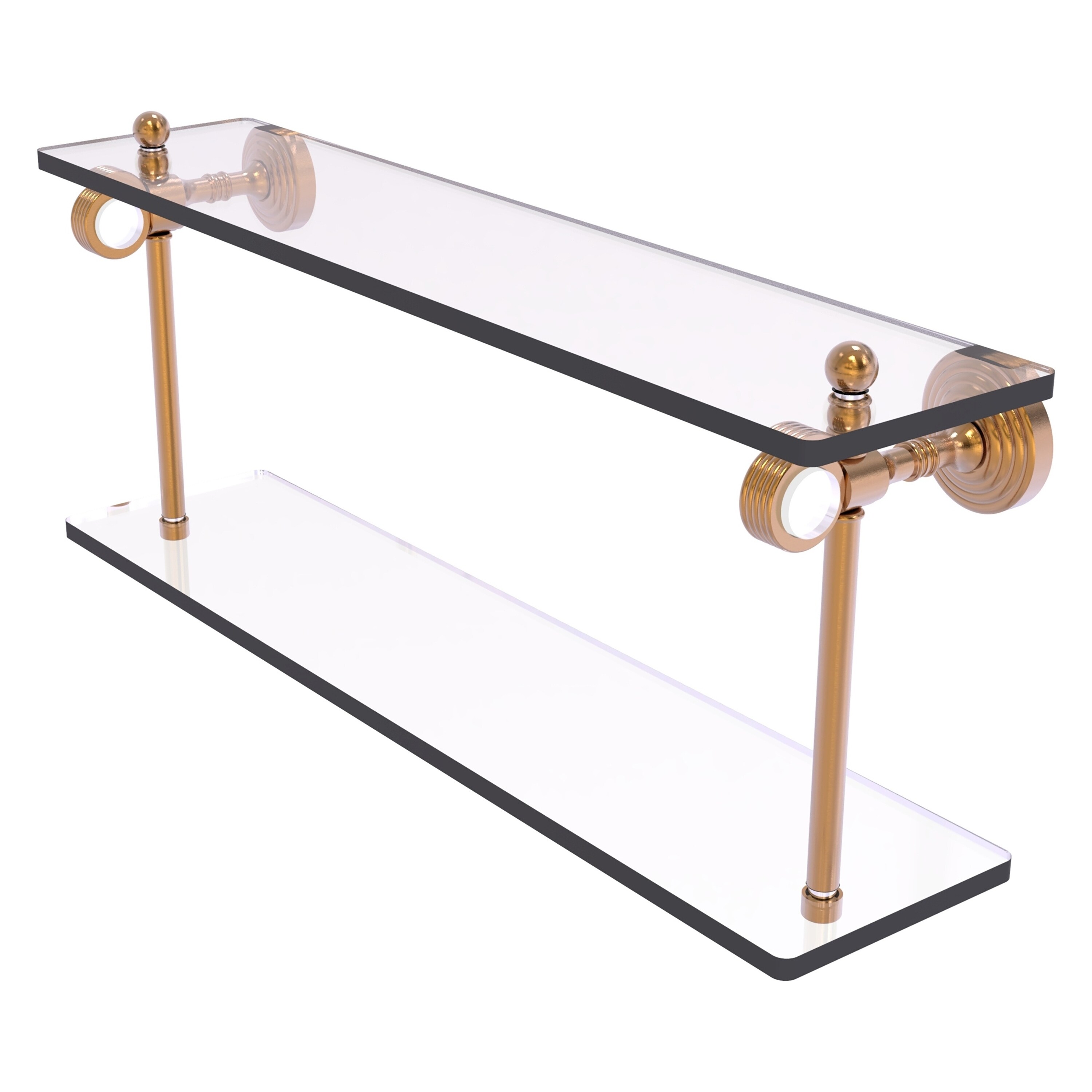 Allied Brass PG-2G-22-BBR Pacific Grove Brushed Bronze 2 -Tier Wall mount Bathroom Shelf ( 22-in x 9.3-in x 5-in )
