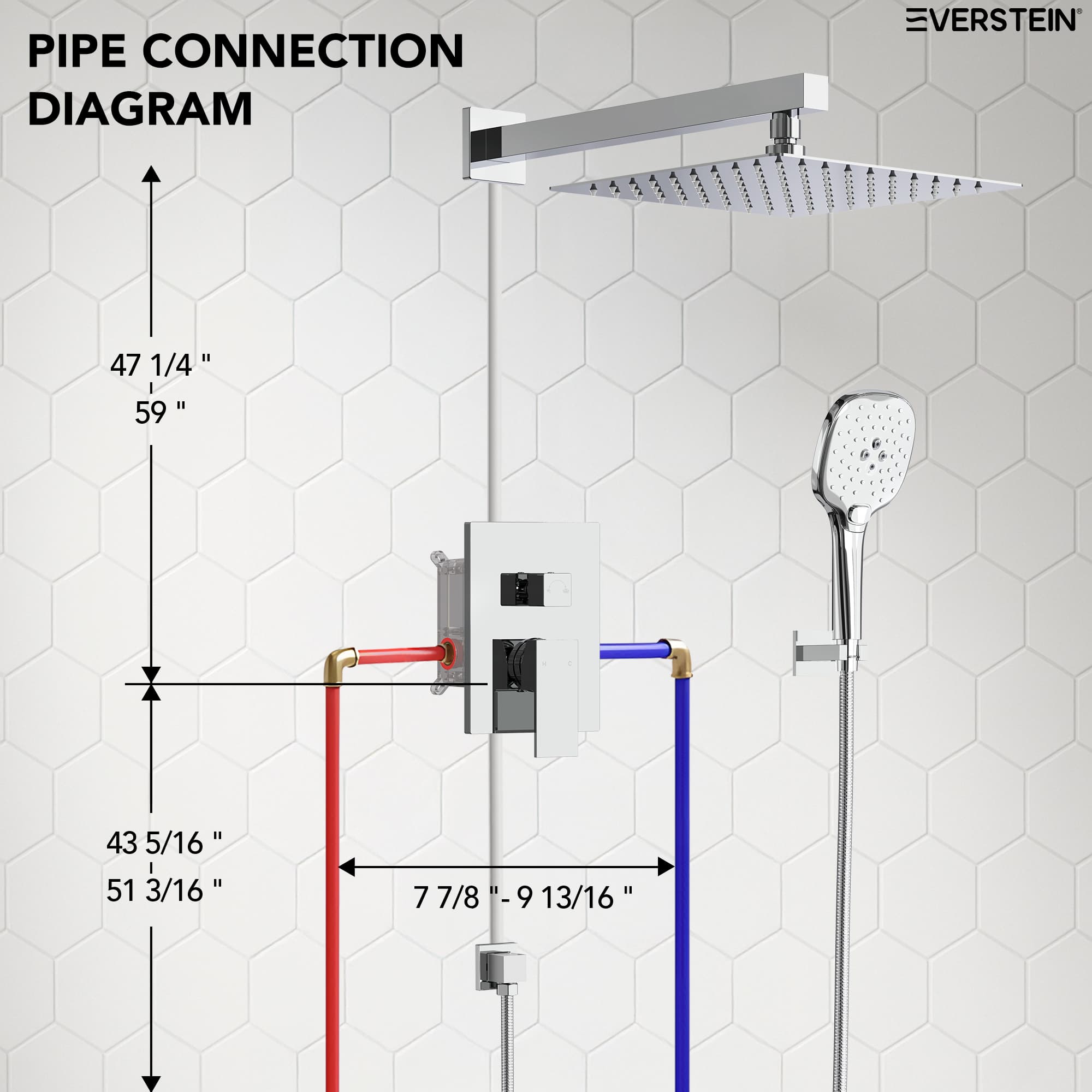 EVERSTEIN M6646CI-10BL Tub-Shower-Faucets - View #12