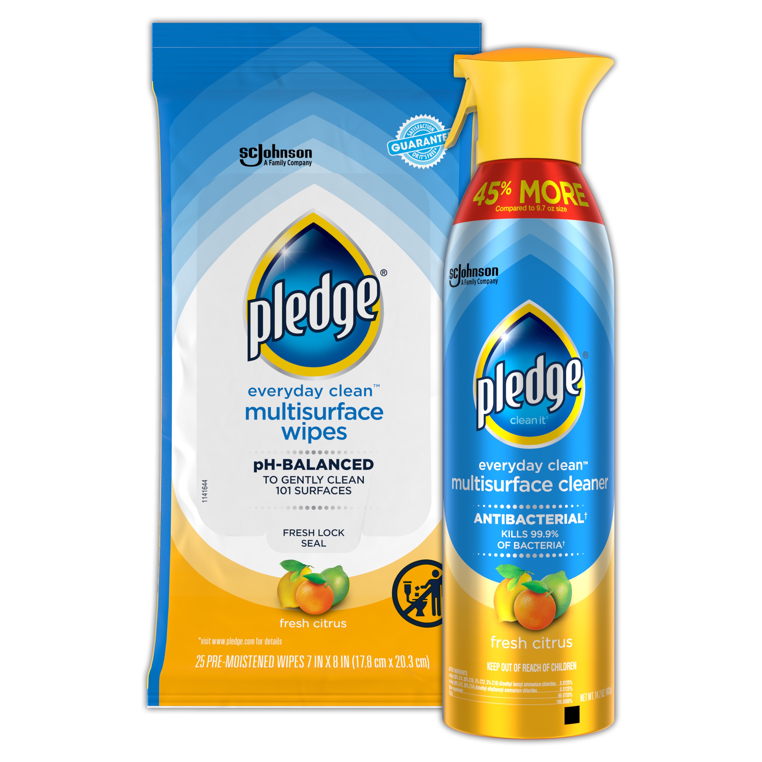Pledge® Clean It Citrus Multi Surface Wipes, 25 ct - Kroger