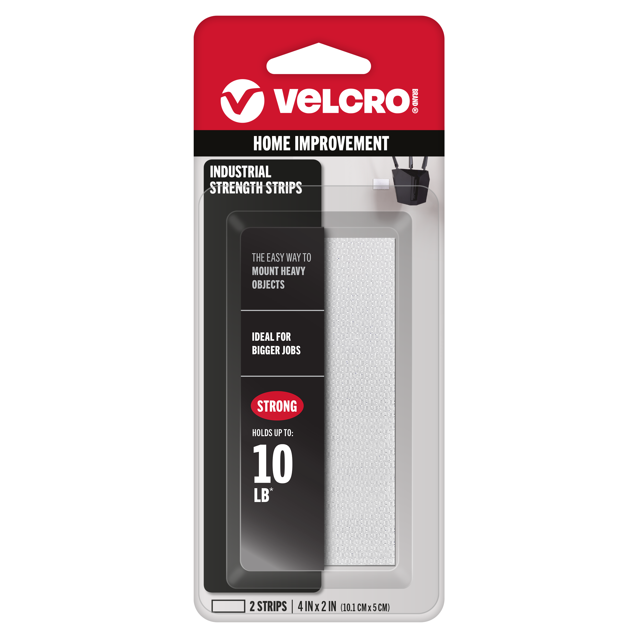 VELCRO Brand 93200 4 Inch White Hooks Industrial Strength 4in x 2in Strips. White Hook loop fastener .01-sq ft 2 -Pack