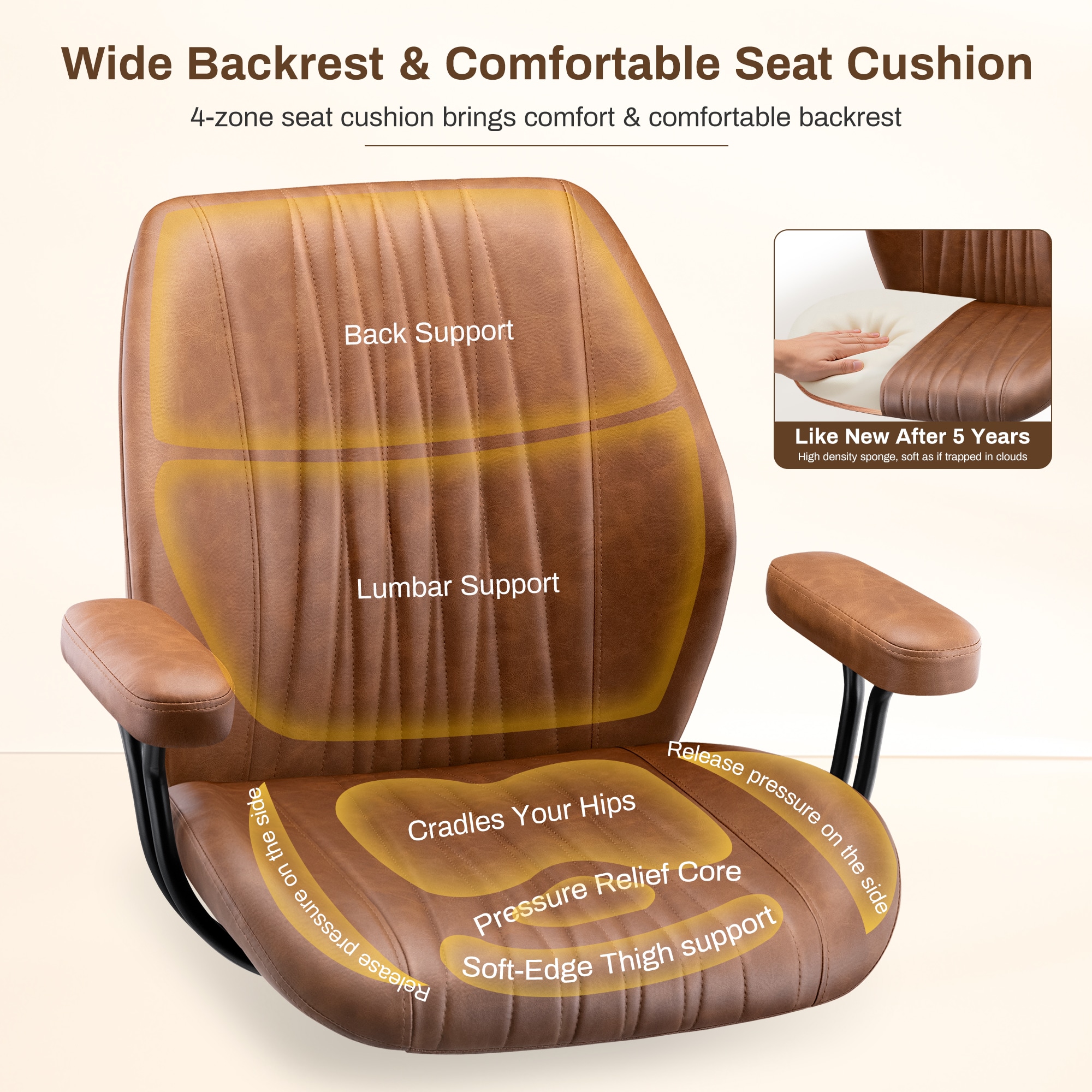 KERDOM 2014-BROWN Office-Chairs - View #3