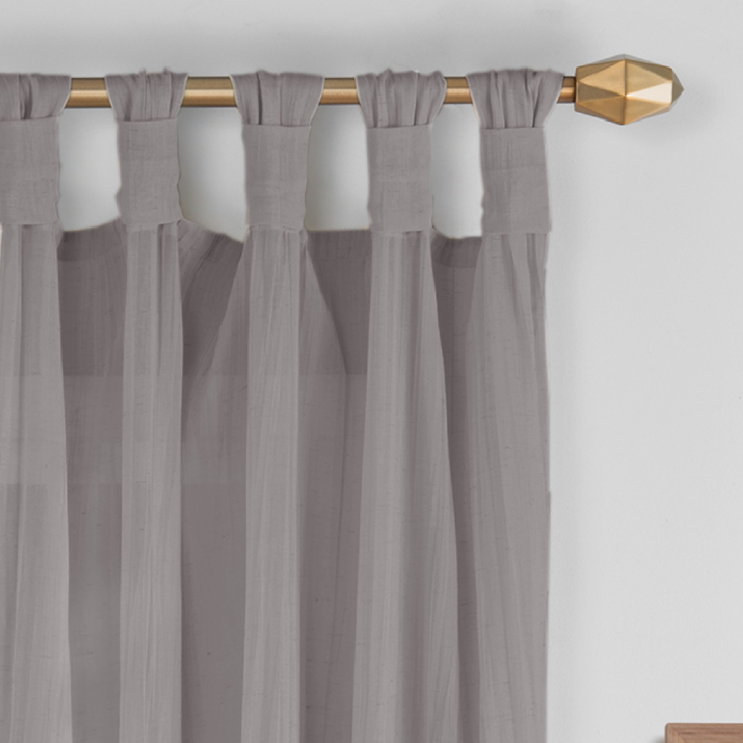 Vue 84-in Grey Light Filtering Standard Lined Top Tab Single Curtain ...