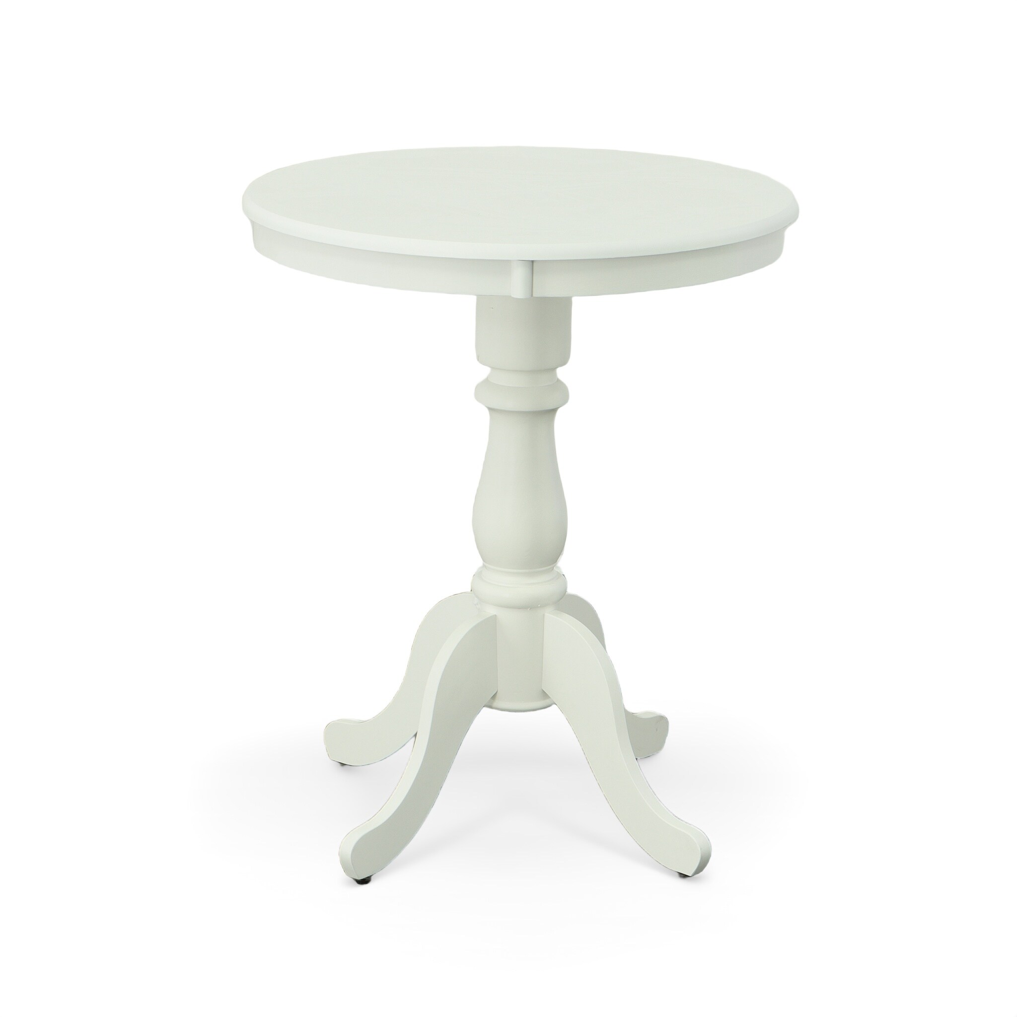 White Round Wood Transitional Counter Height Bar Table