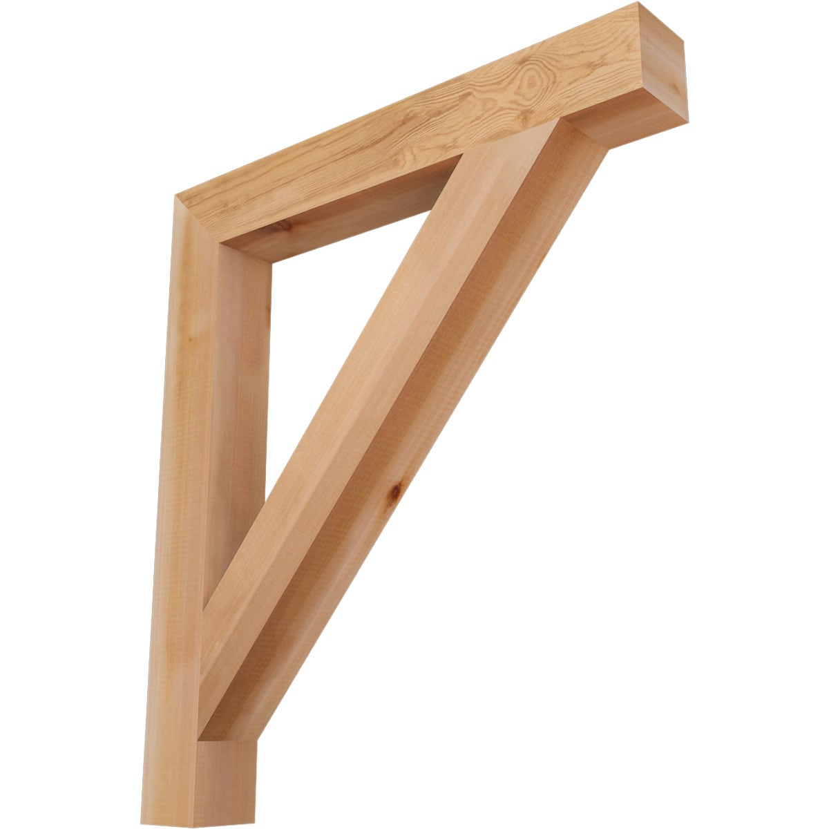 Ekena Millwork BKT04X30X34TRA05SWR Traditional block smooth 3-1/2-in x 30-in x 34-in Western red cedar Brown Wood Standard bracket