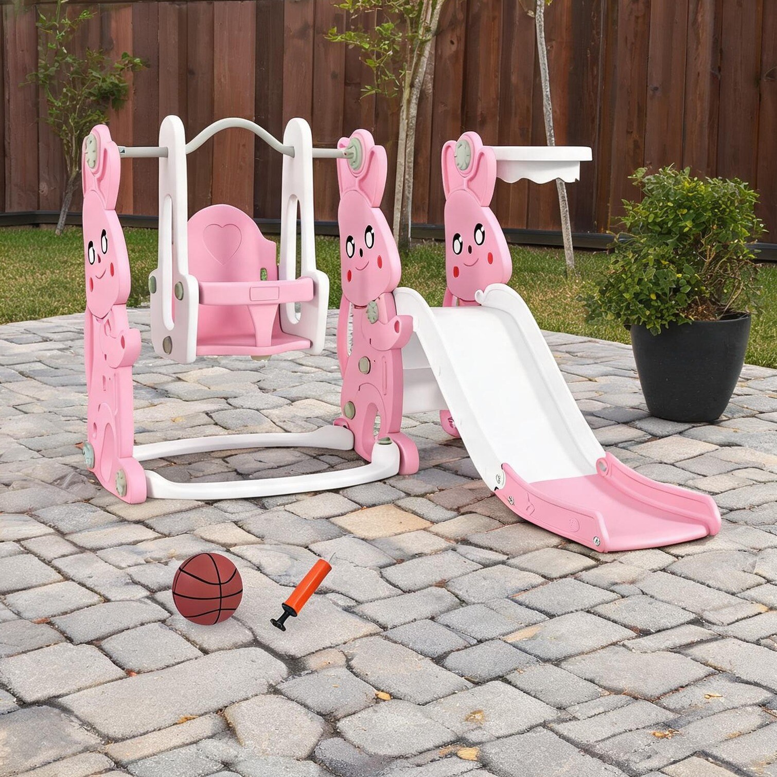 chillscreamni Storage Swing Sets in Pink 4 in with Practical Control for Outdoor Space Hdpe and Pp