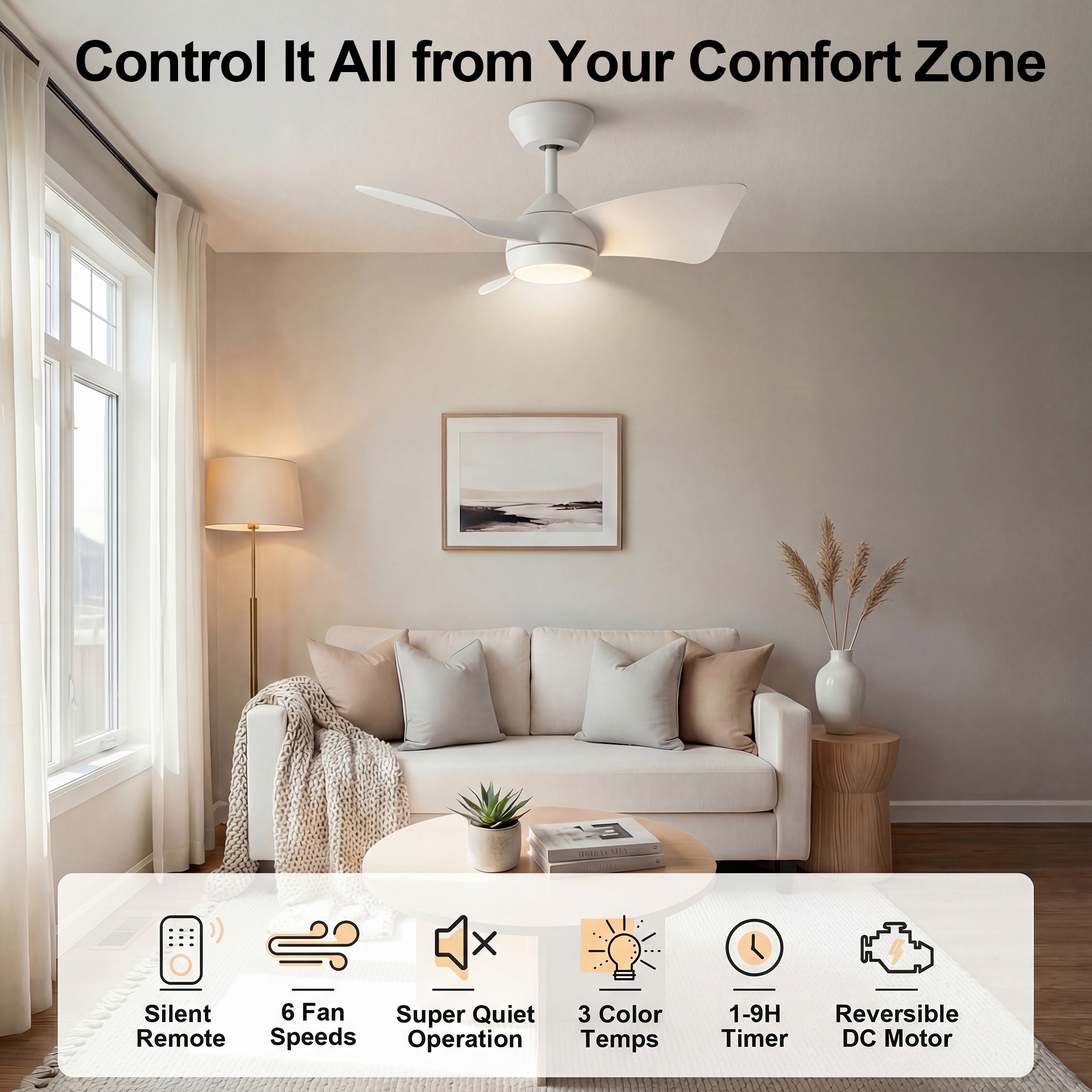 GreenEver CFL-0006-WH Ceiling-Fans - View #5
