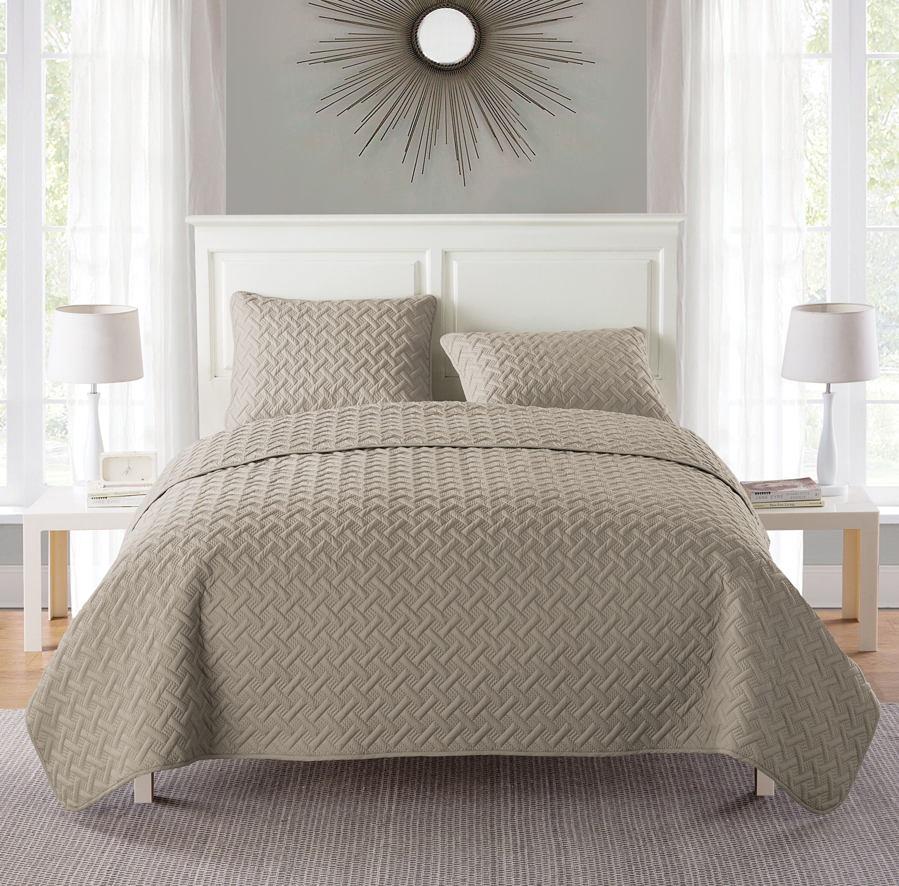 VCNY Home Nina 3 -Piece Taupe King Quilt Set
