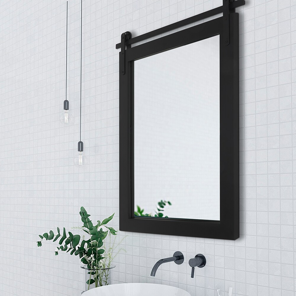 Clavie 18-in W x 26-in H Black Framed Wall Mirror in the Mirrors ...