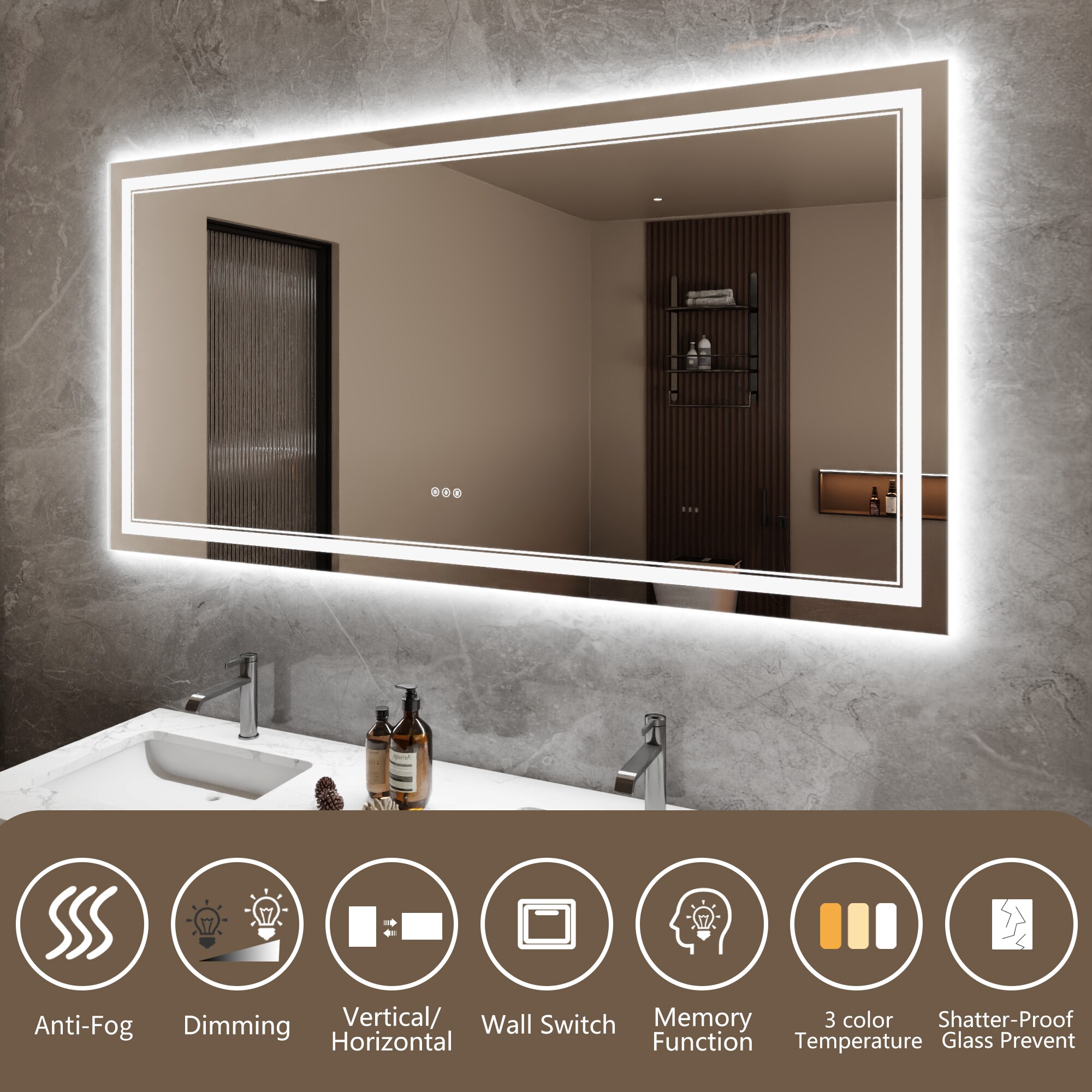 Bayfeve BFXB-11S3672-MIR Framed-Bath-Mirrors - View #7