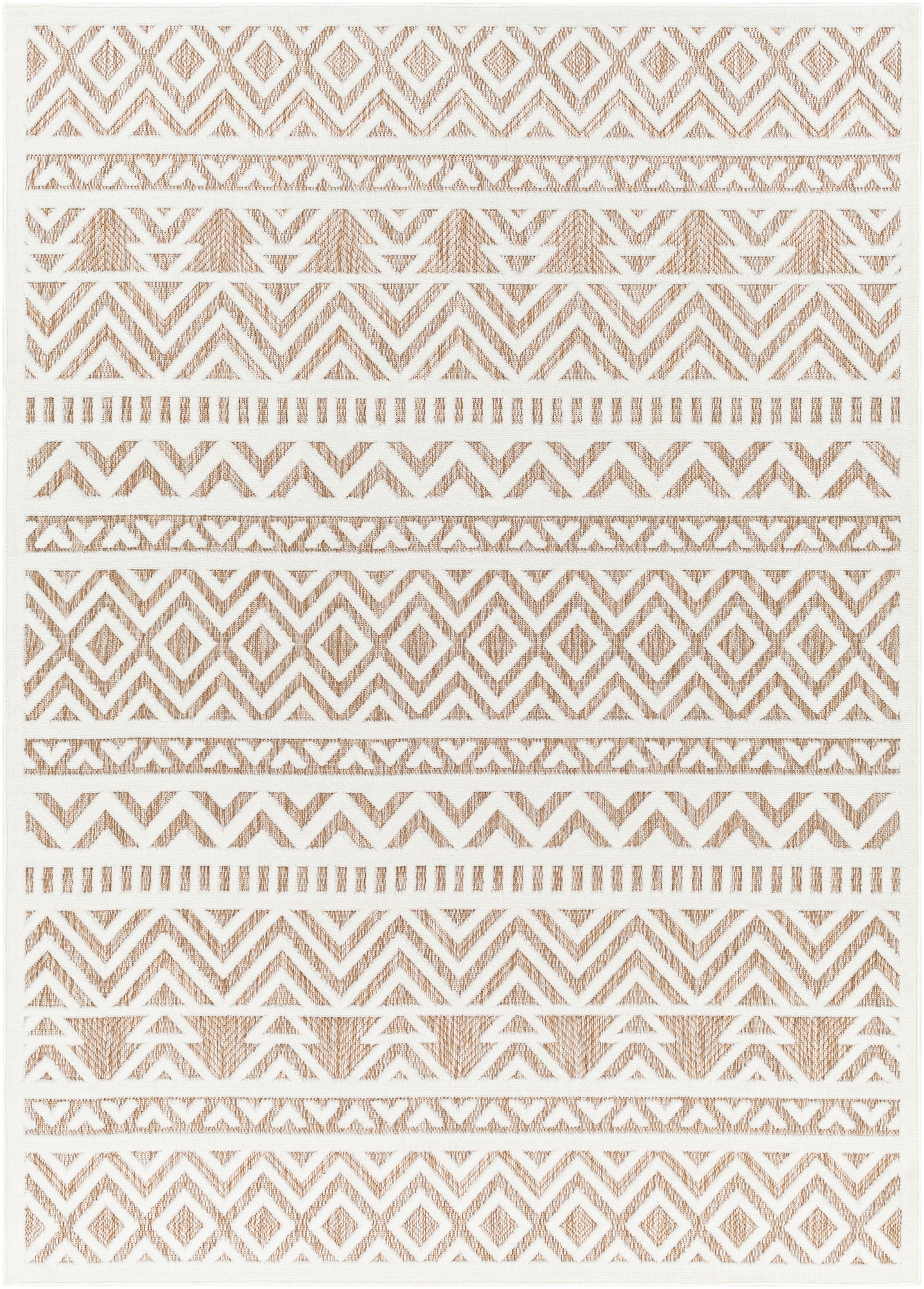 Livabliss SFG2322-537 San Diego 5 x 8 (ft) Polypropylene Cream/Tan Rectangular Indoor/Outdoor Medallion Moroccan Area rug