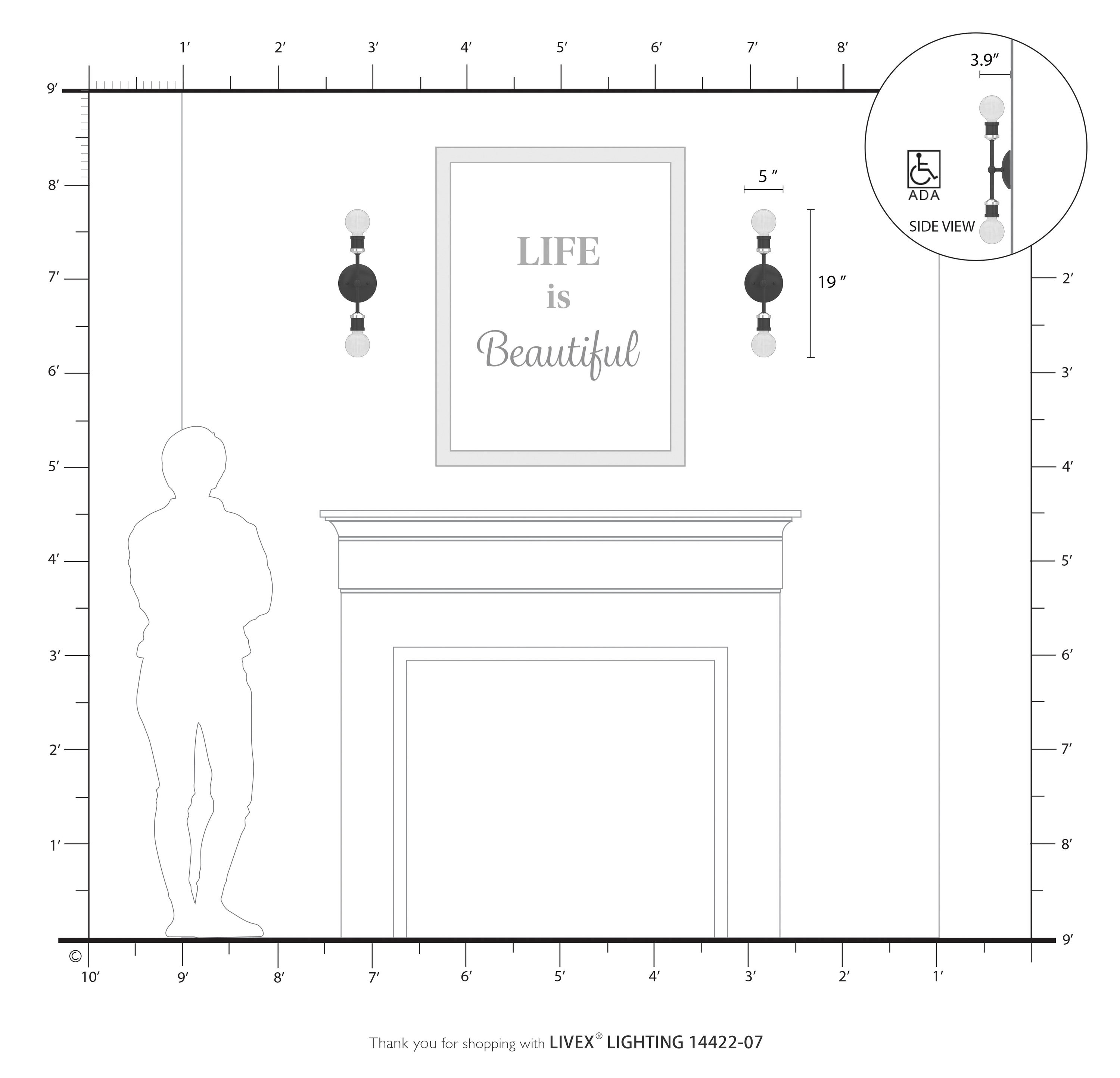 Lansdale 12" Contemporary Urban Two-Light Sconce in Bronze and Brass