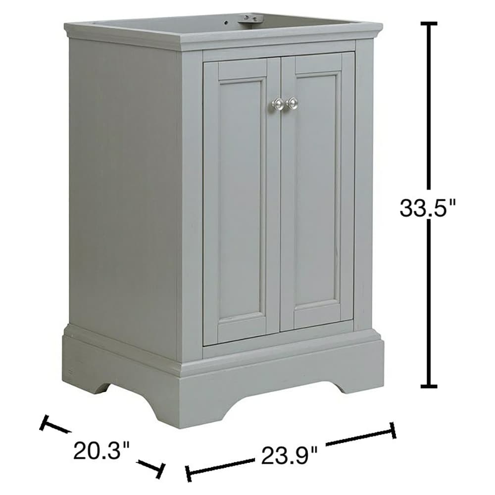 Windsor 24" Gray Solid Wood Freestanding Bathroom Vanity Cabinet