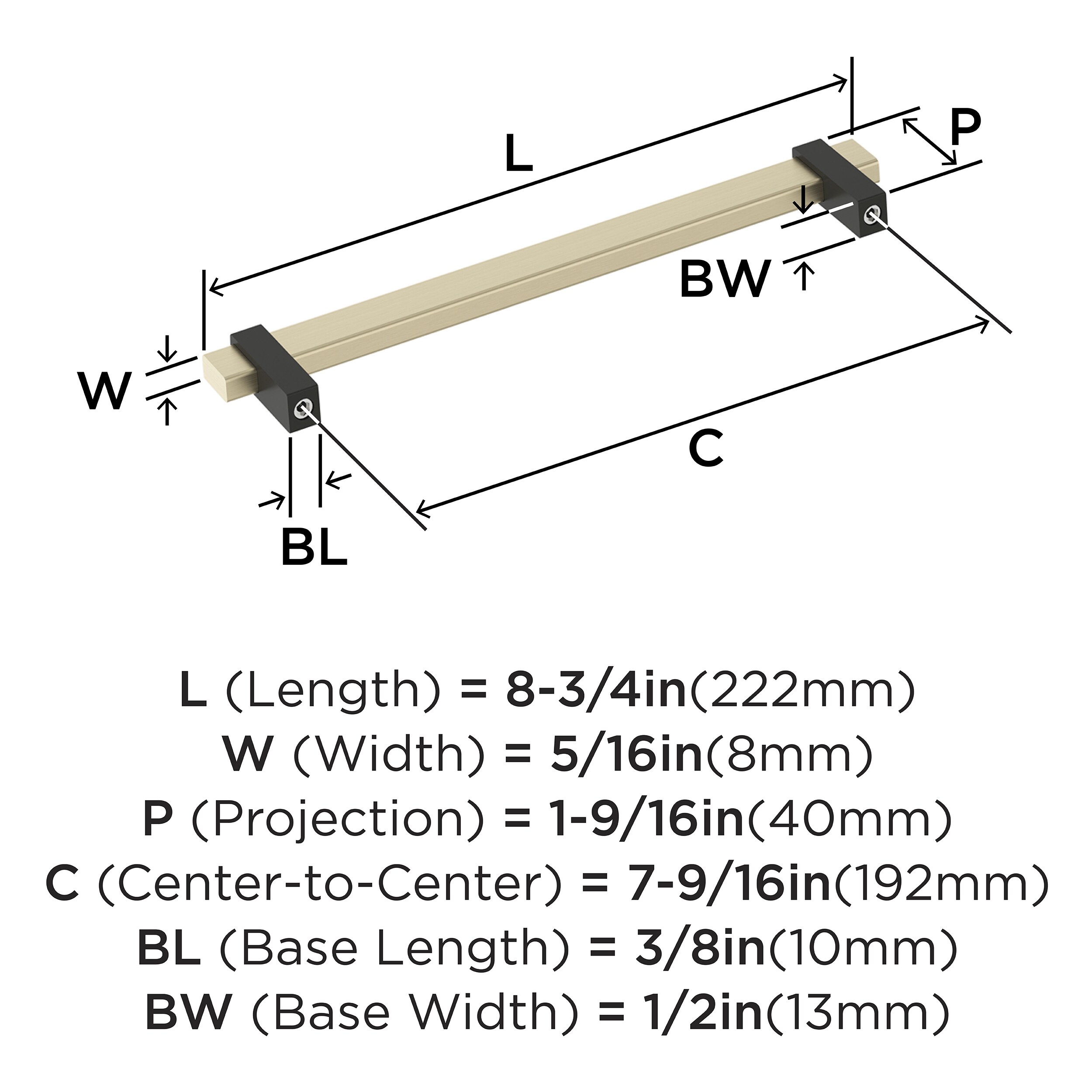 Amerock BP36725BBZMB Cabinet-Pulls - View #4