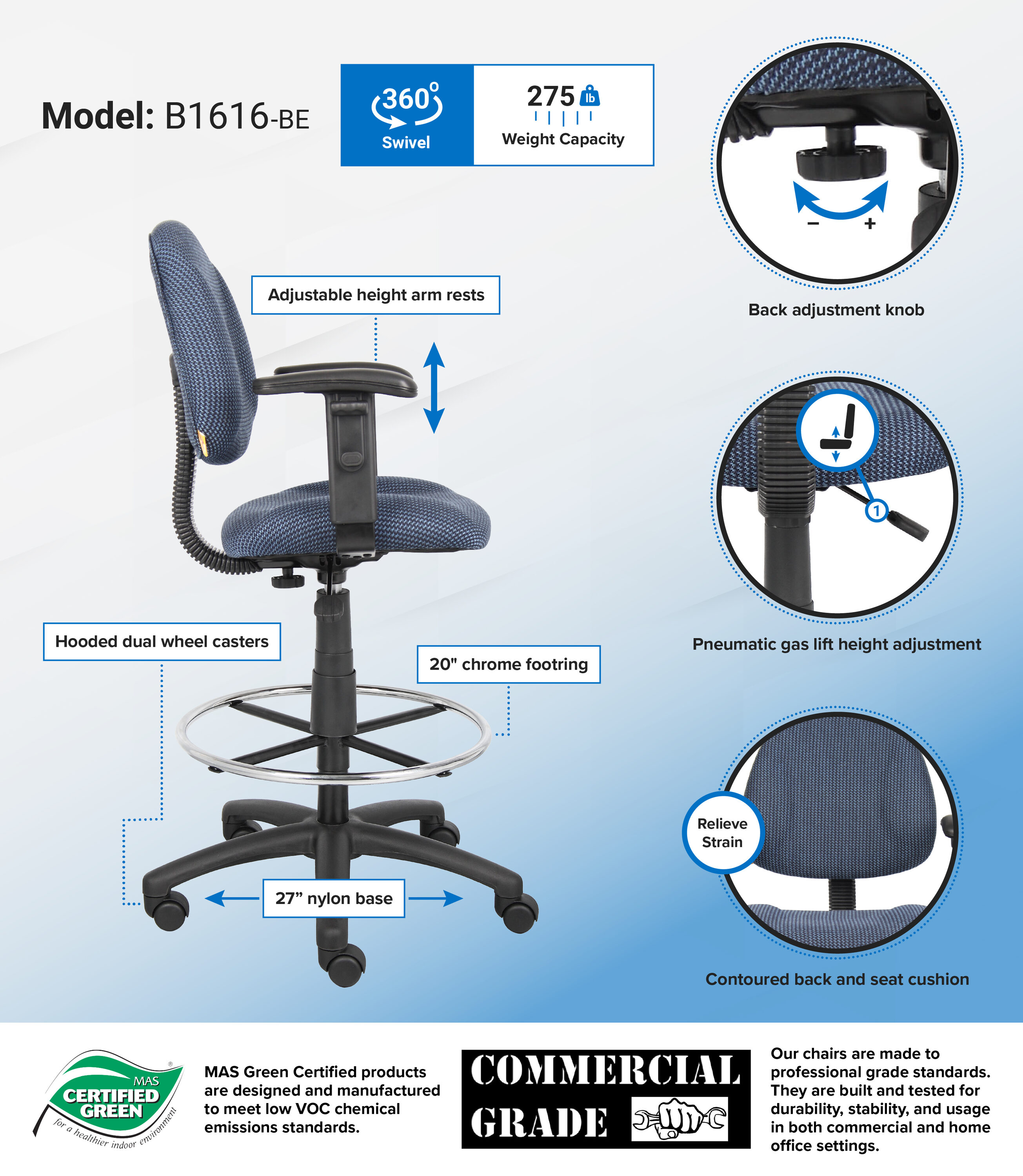 Boss Office Products B1616-BE Office-Chairs - View #7