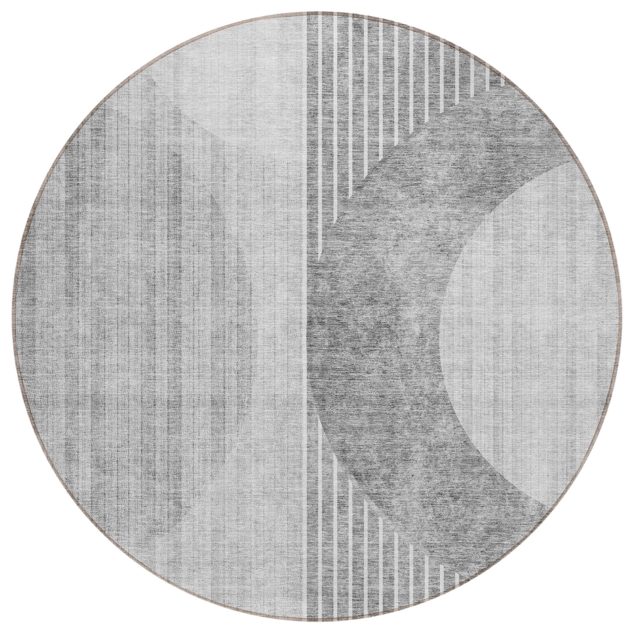 Addison Rugs ACN676GY8RO Chantille ACN676GY 8 x 8 (ft) Polyester Gray Round Indoor/Outdoor Geometric Machine washable Area rug