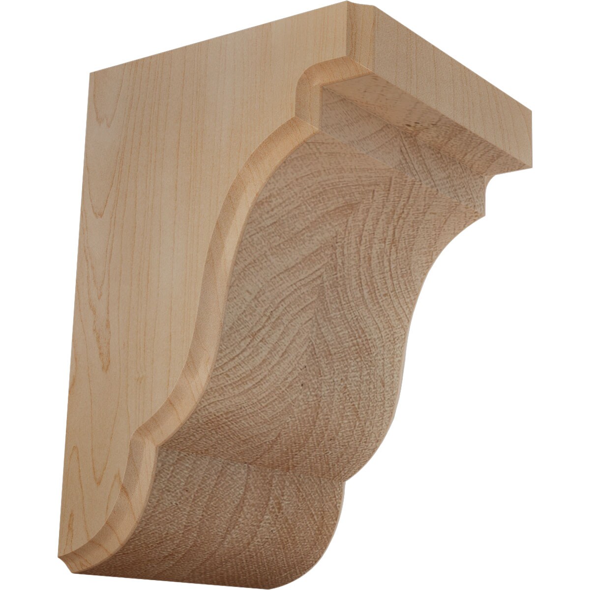Ekena Millwork BKTW05X05X08BEMA Bedford 5-1/4-in x 5-in x 7-1/2-in Maple Wood Standard Bracket