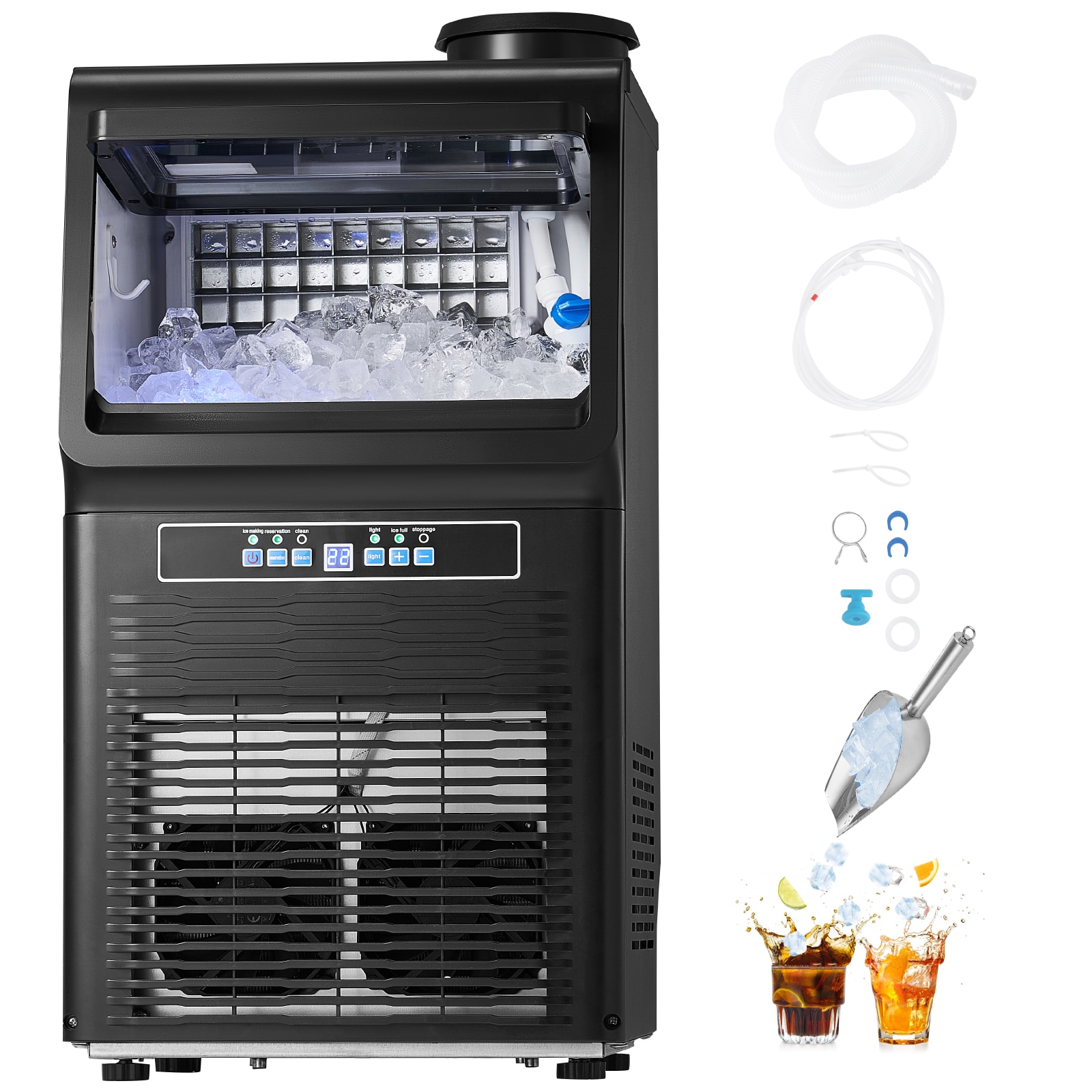 SVOPES SCSYYTSFBZBJ06821V1 12 LBS Storage Ice Maker 70lb Ice Per day Freestanding Cubed Ice Maker ( Galvanized Sheet  and  ABS  and  PP )