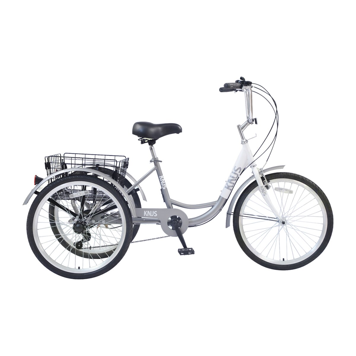 Kahomvis Large 24-in Tricycle Bike for Adults - Rigid Suspension, High ...