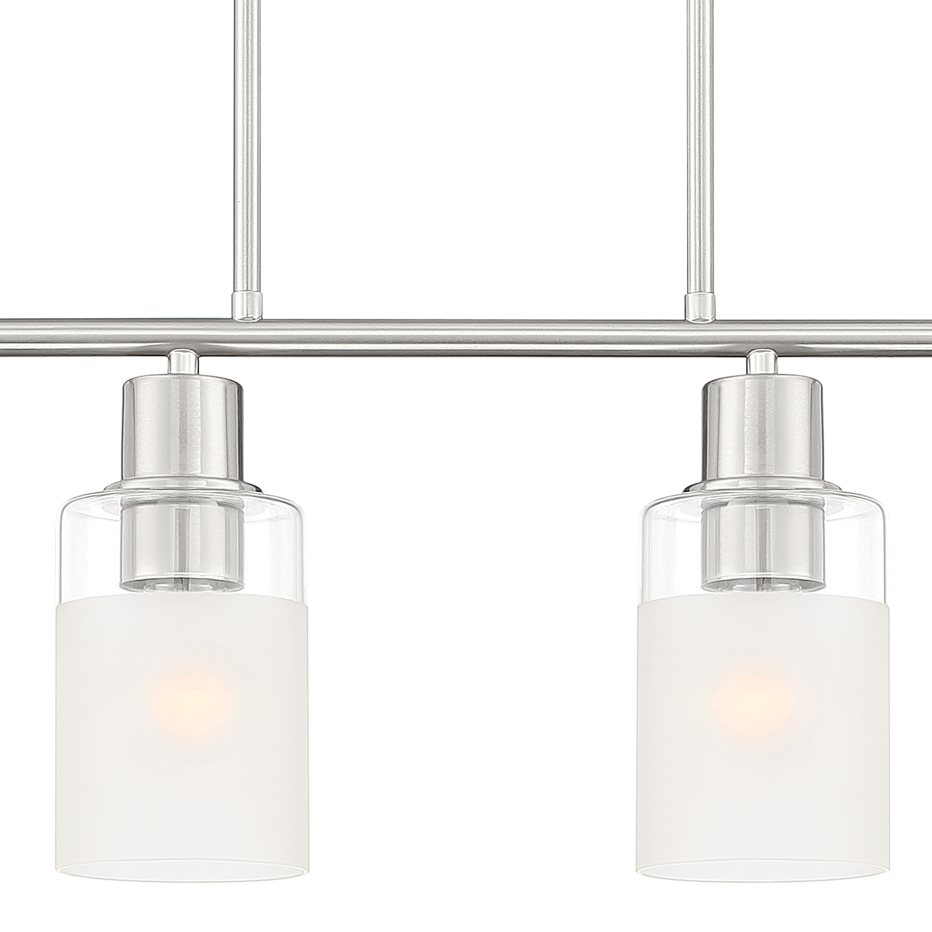 Cedar Lane Brushed Nickel 4-Light Glass Island Pendant