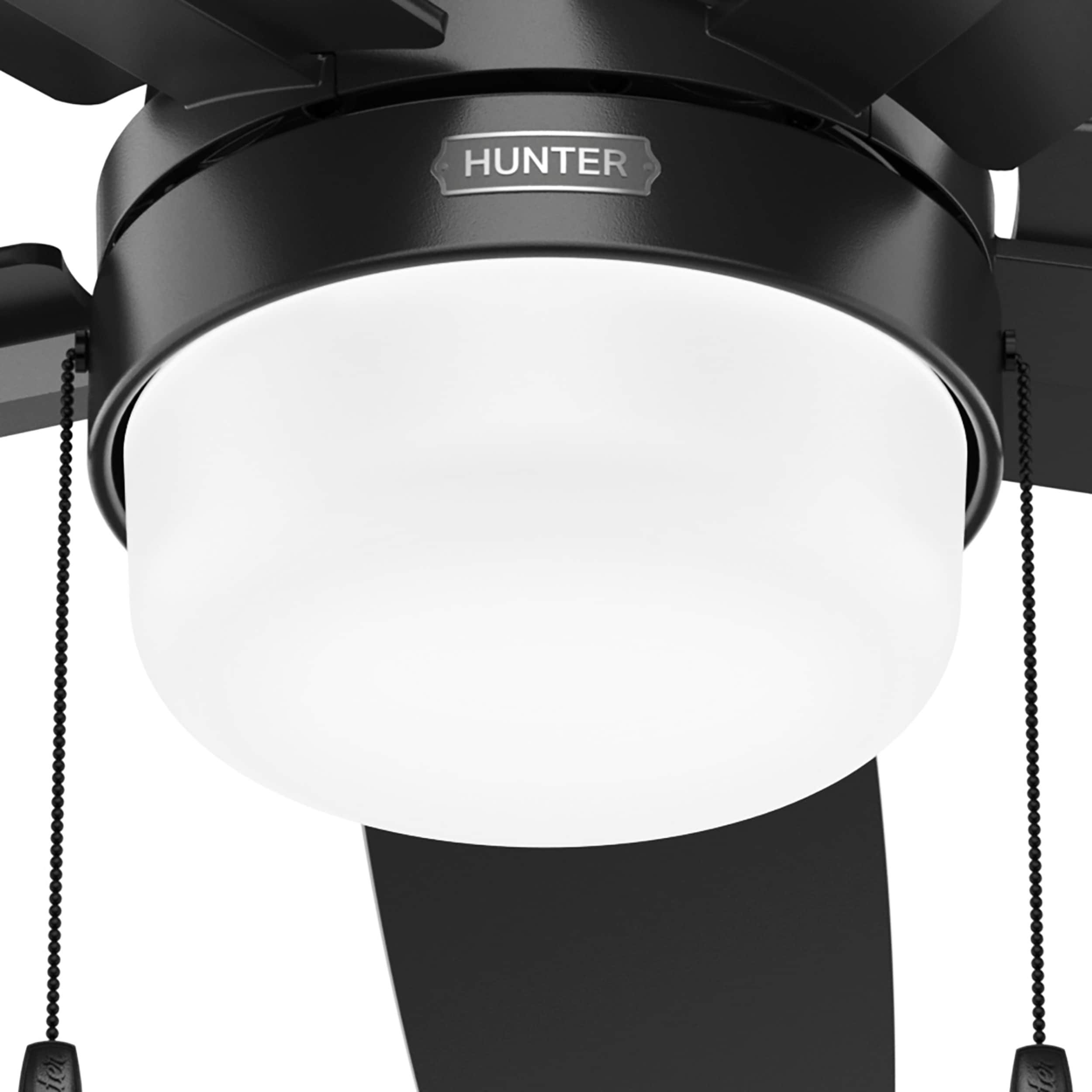 52" Matte Black Ceiling Fan with LED Light Kit