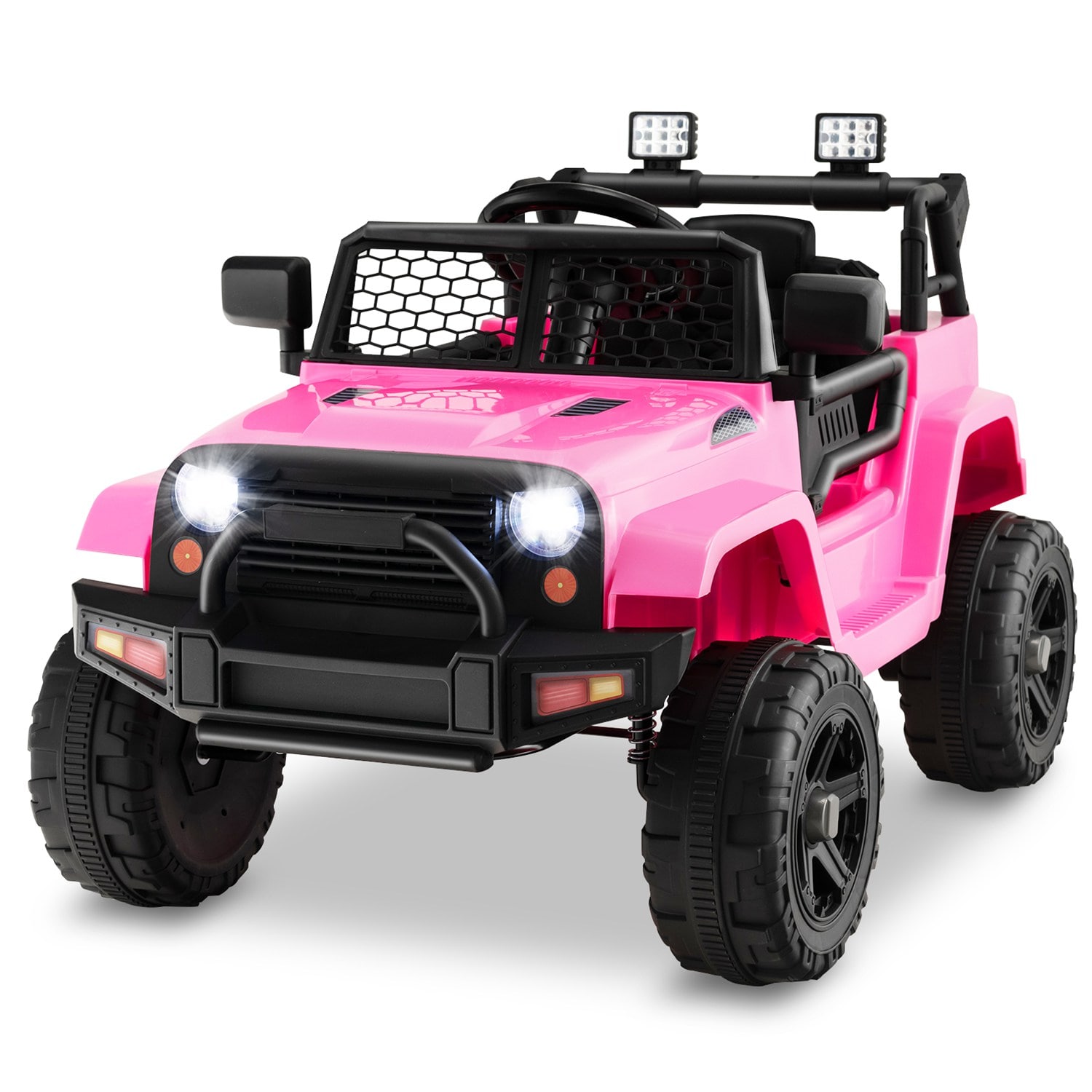 Costway CSHY000524 12V Kids Ride On Truck Car Electric Vehicle Remote with Music and Light Pink