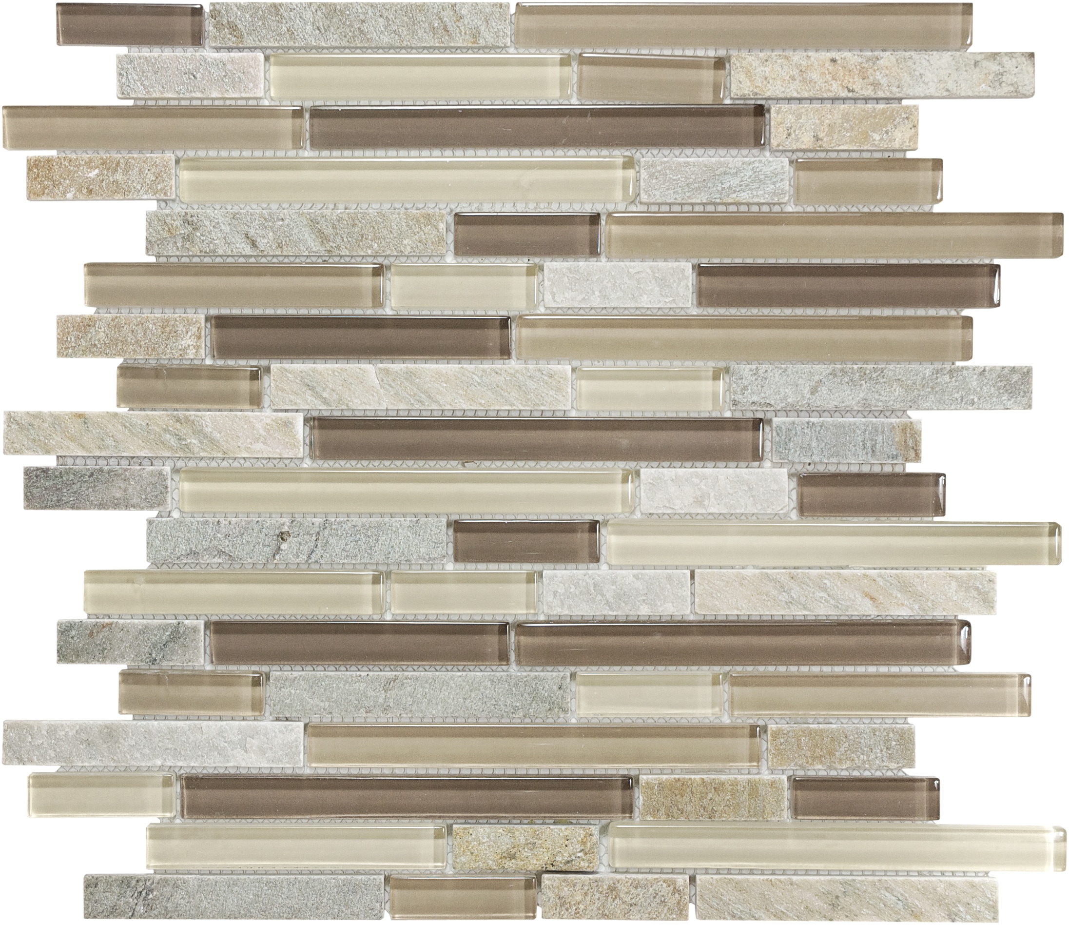  20-618 Dune 12-in x 12-in Multi-finish Glass/Stone Mosaic Wall Tile ( 0.98-sq ft Piece