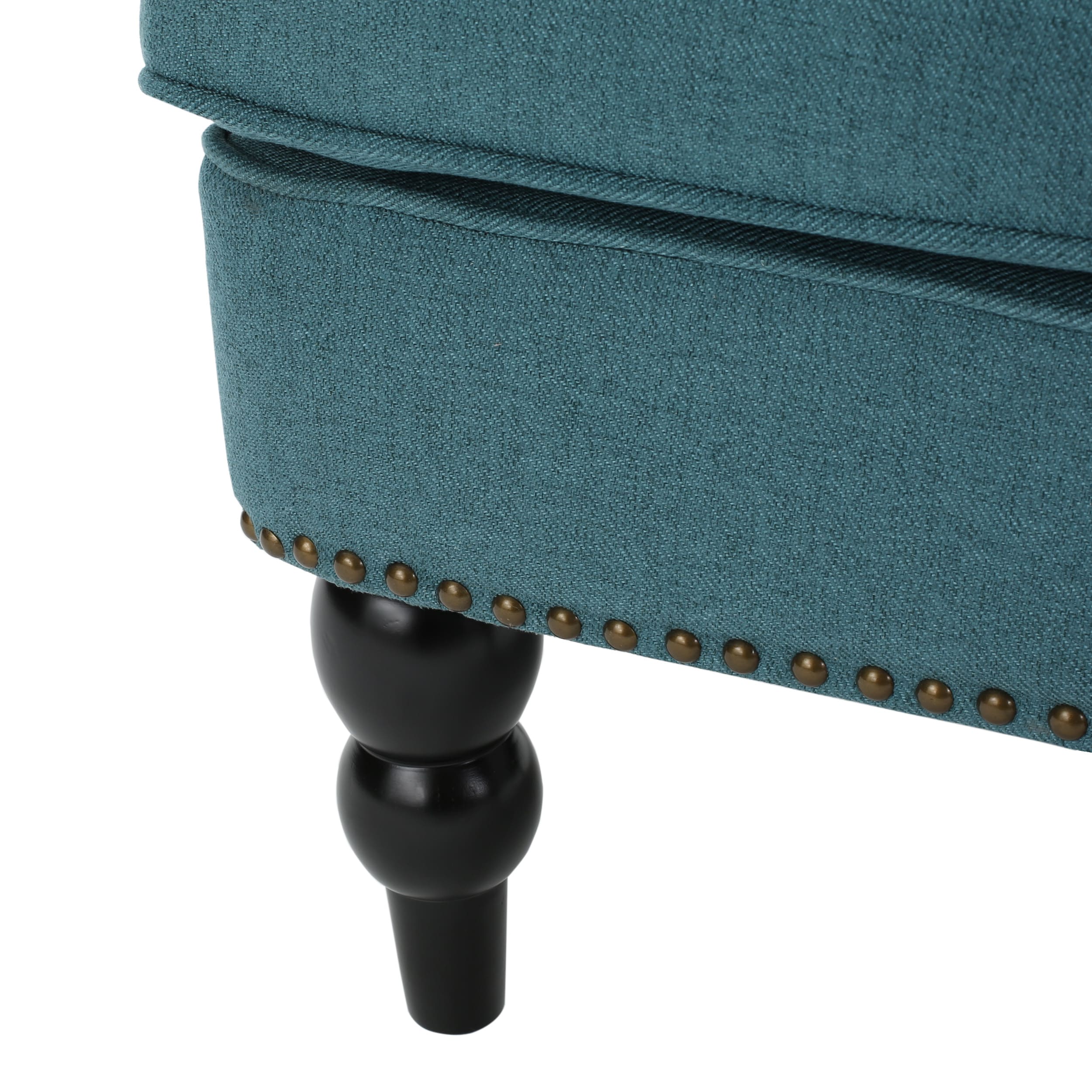 Handcrafted Medford Teal Linen Floral Accent Chair