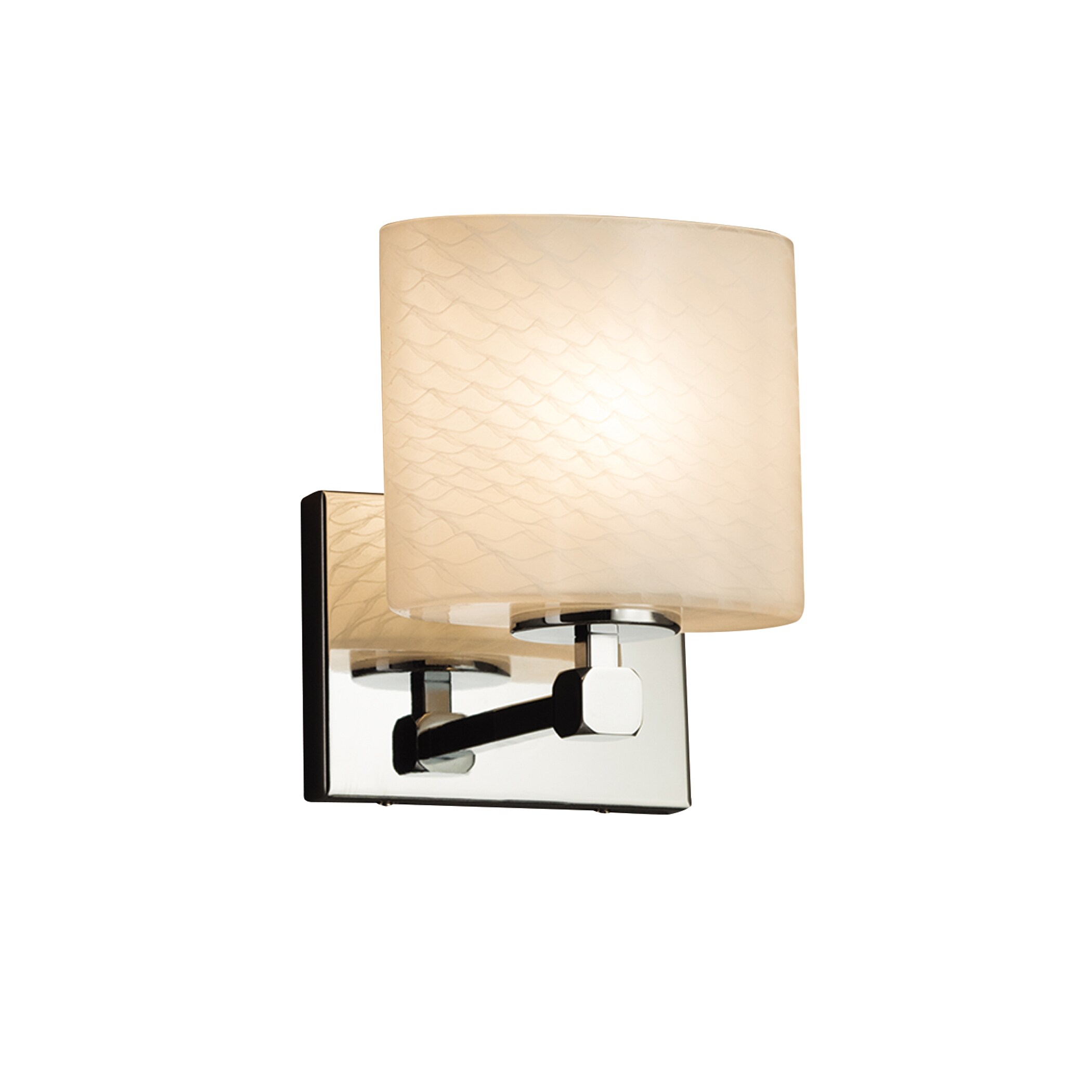 Justice Design Group FSN-8427-30-WEVE-CR Fusion 6.5-in W 1-Light Polished Chrome Transitional Wall Sconce