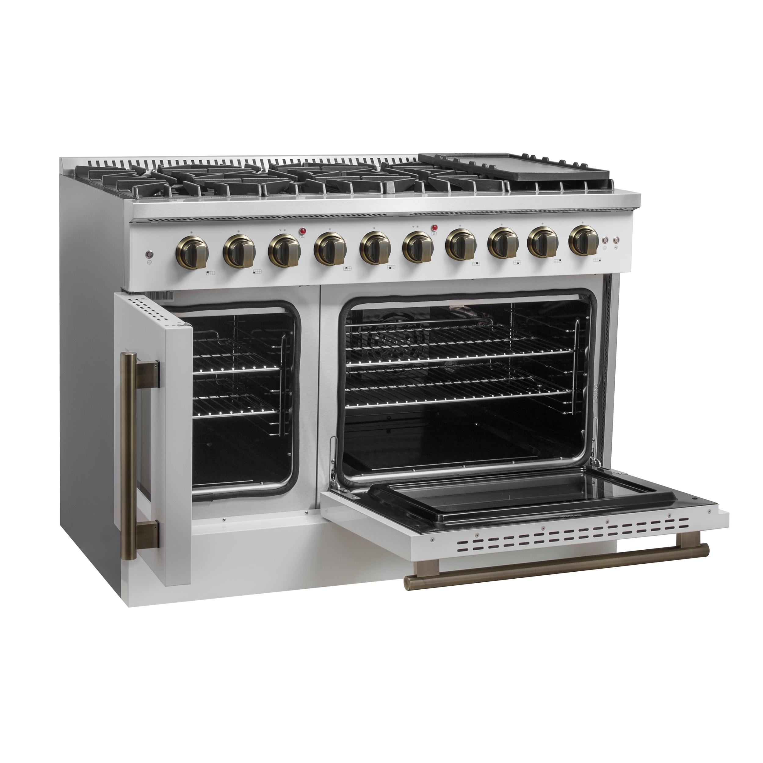 FORNO FFSGS6444-48WHT Double-Oven-Gas-Ranges - View #12