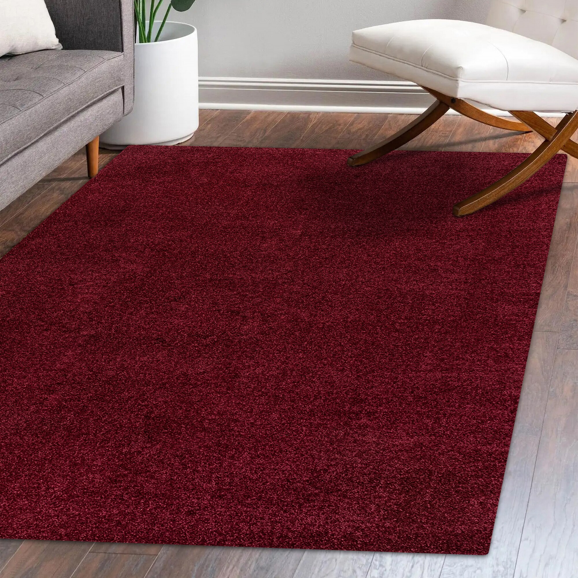 JONATHAN Y Supersoft 5 X 8 (ft) Dark Red Indoor Solid Farmhouse/Cottage ...