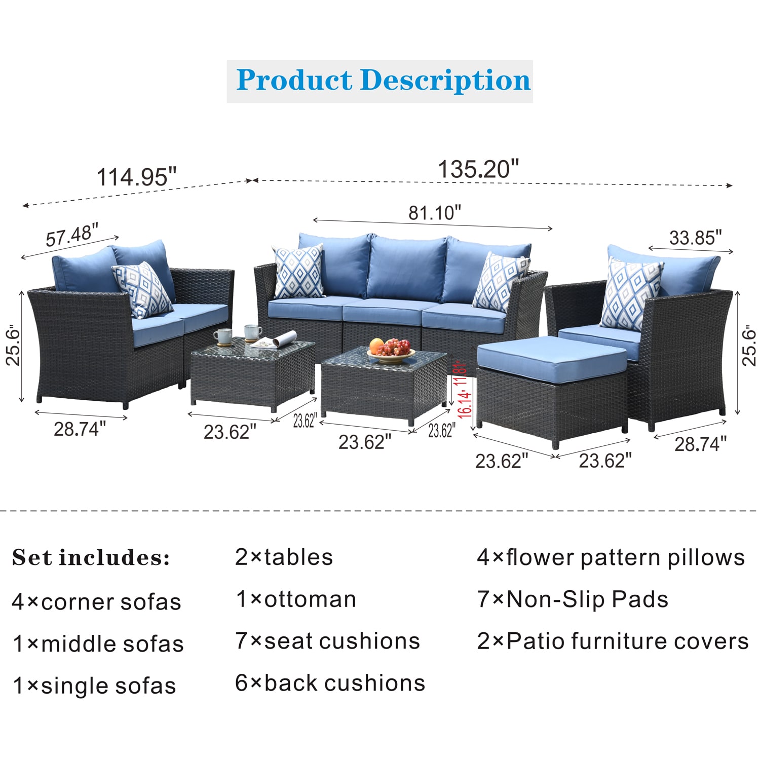Ovios RS500-9 Patio-Conversation-Sets - View #6