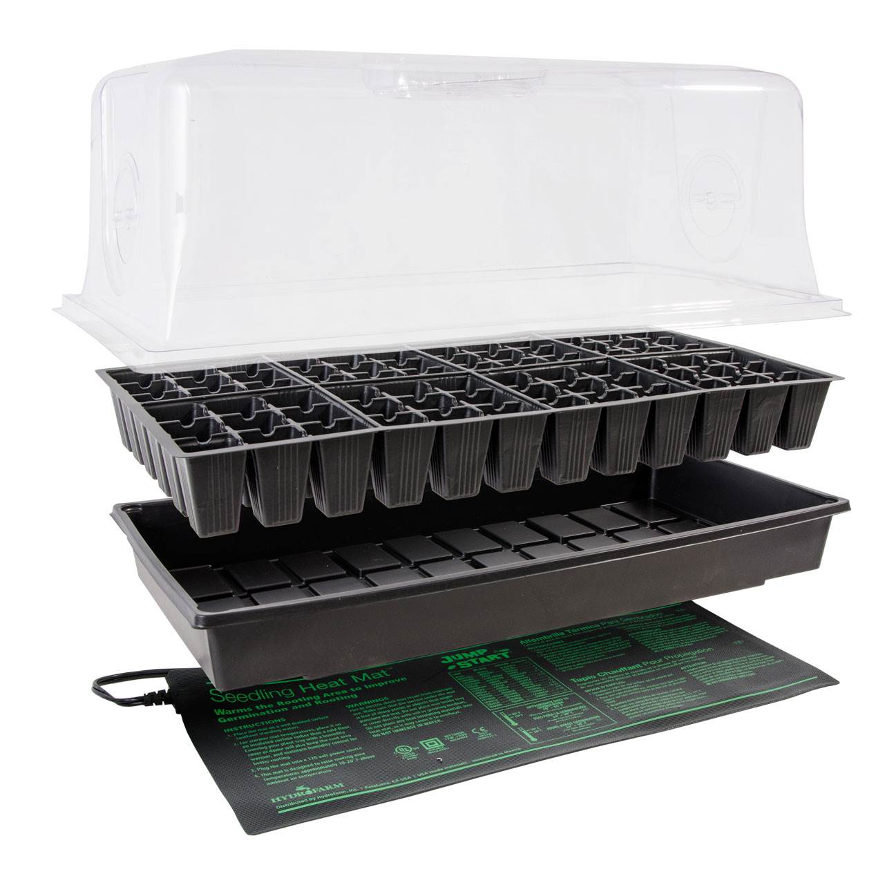 Tray 72-Cell Pack and 2 Dome Jump Start,CK64050 Germination Station w/UL Listed Heat Mat 
