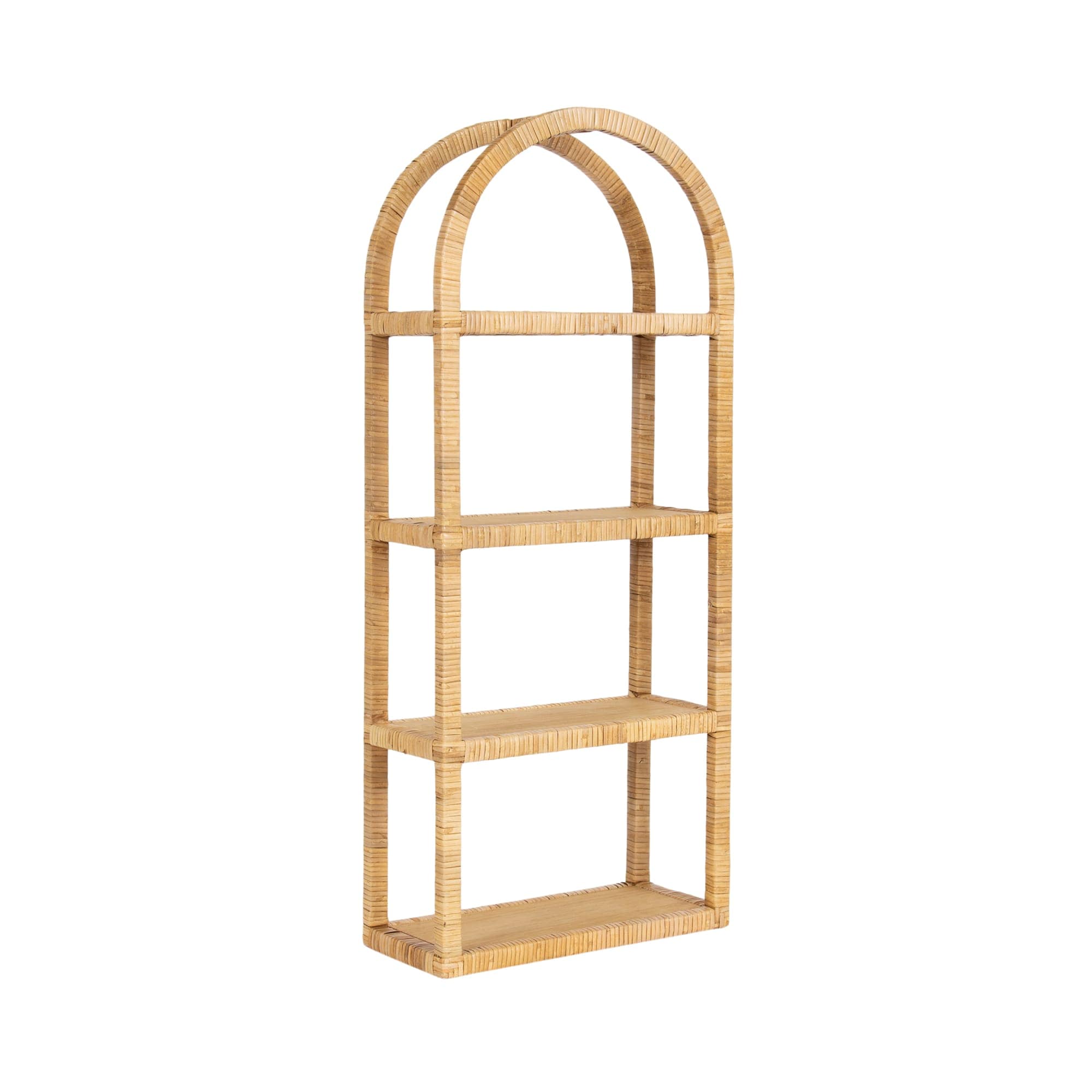 Kate and Laurel Rahmati Arched Rattan Wall Shelf