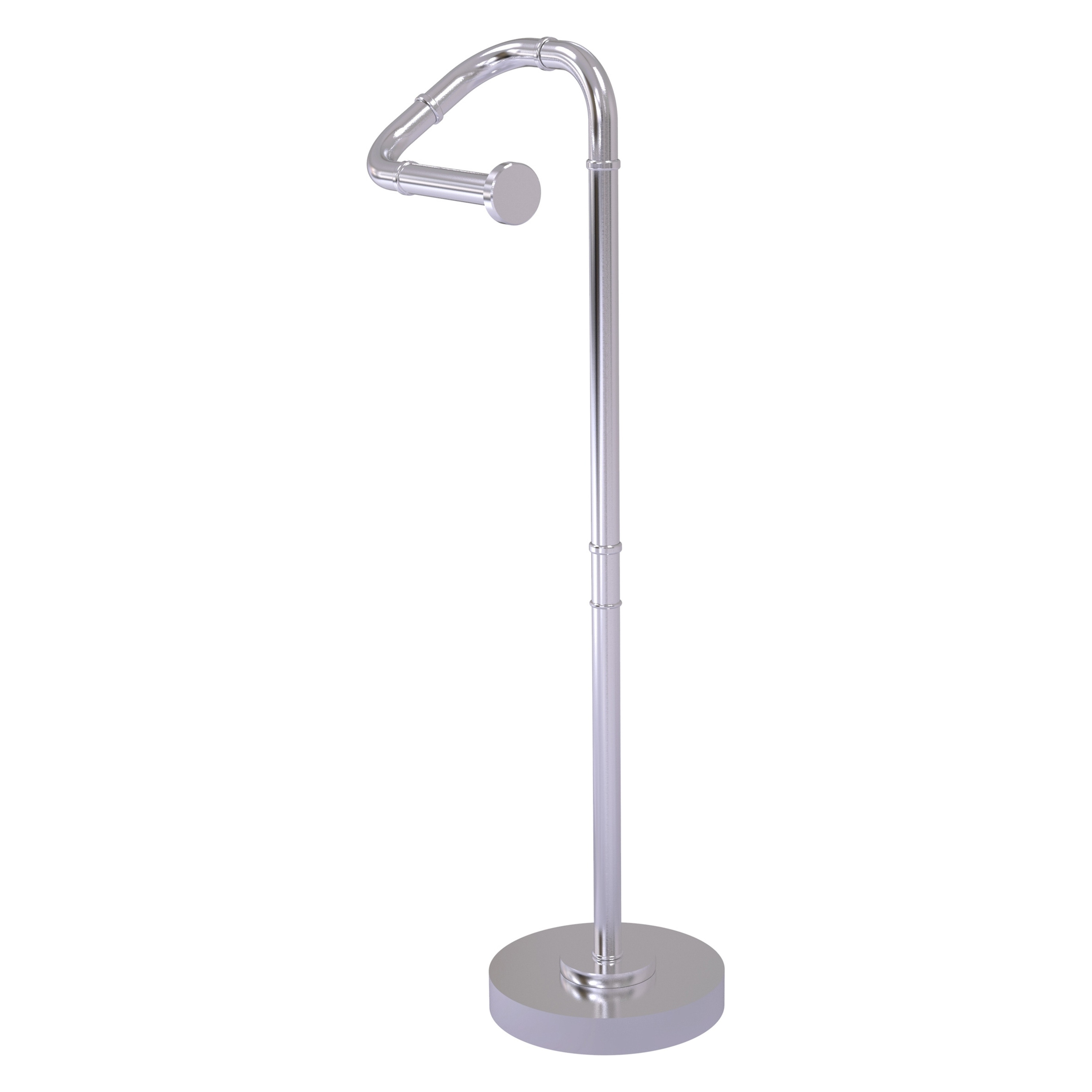 Allied Brass RM-25A-SCH Remi Satin Chrome Freestanding Single post Toilet Paper Holder 1 -Rolls with Storage