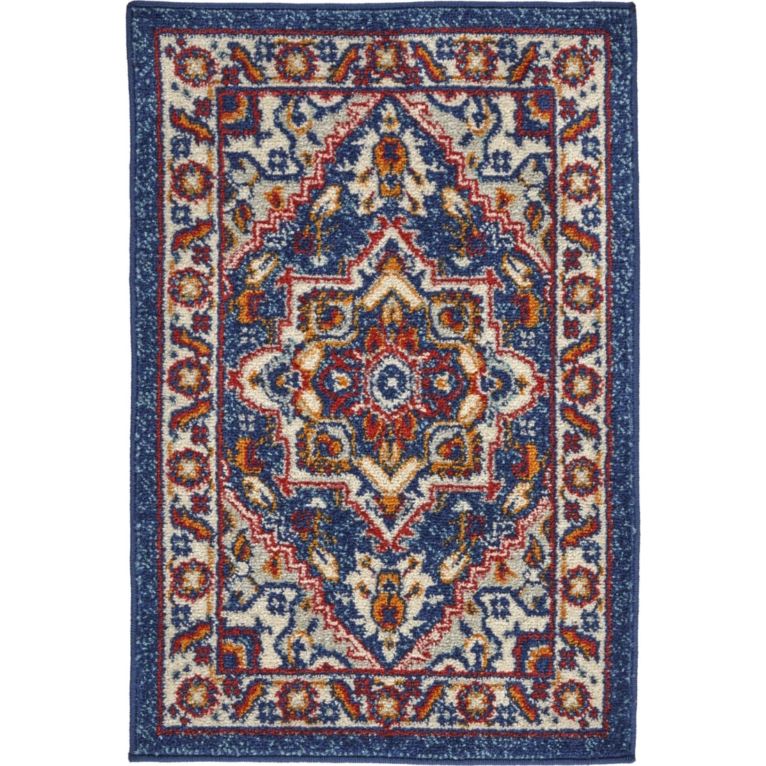 HomeRoots 4000385648 2 x 3 (ft) Polypropylene Blue Multicolor Rectangular Indoor Area rug