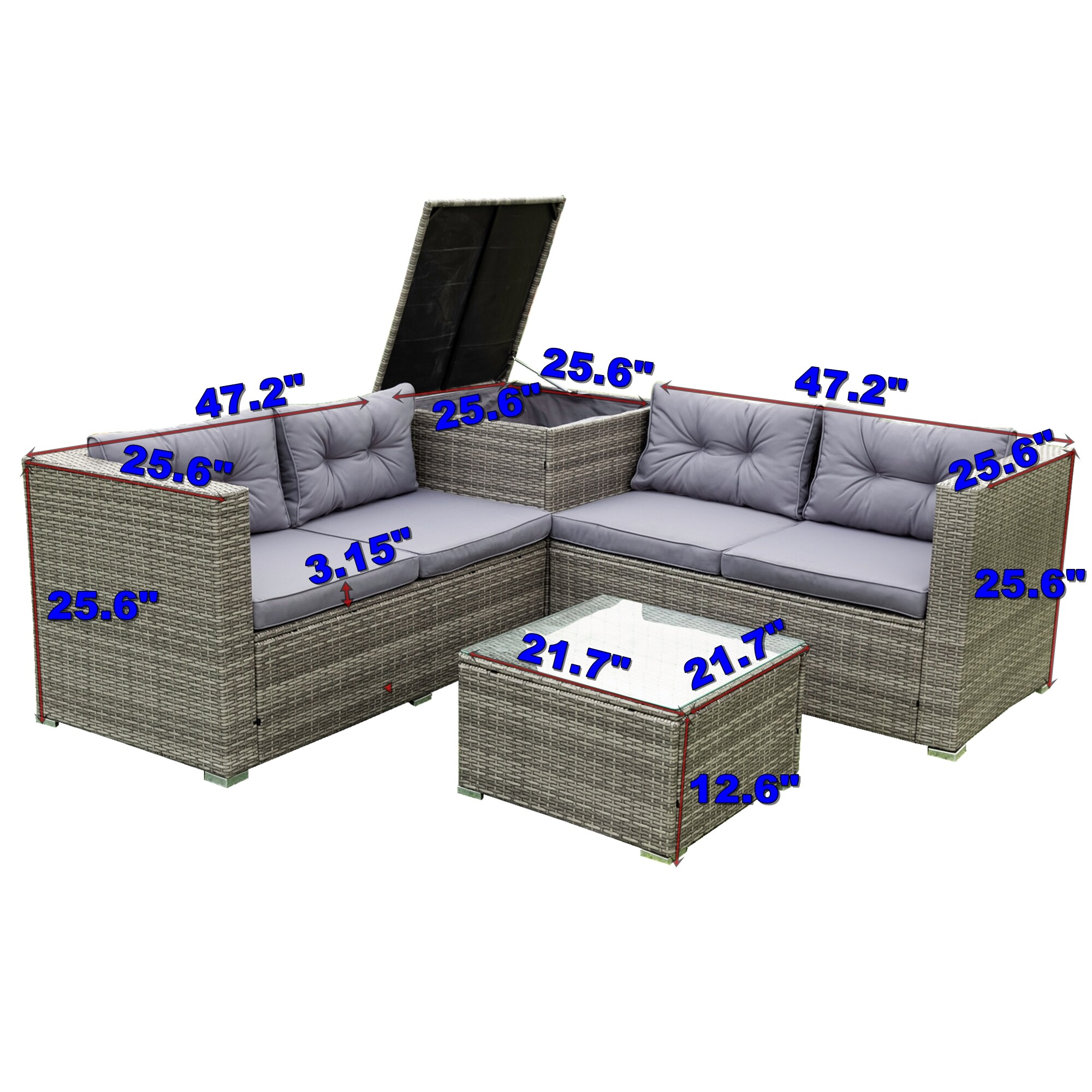 Damerin N7CS04 Patio-Conversation-Sets - View #4
