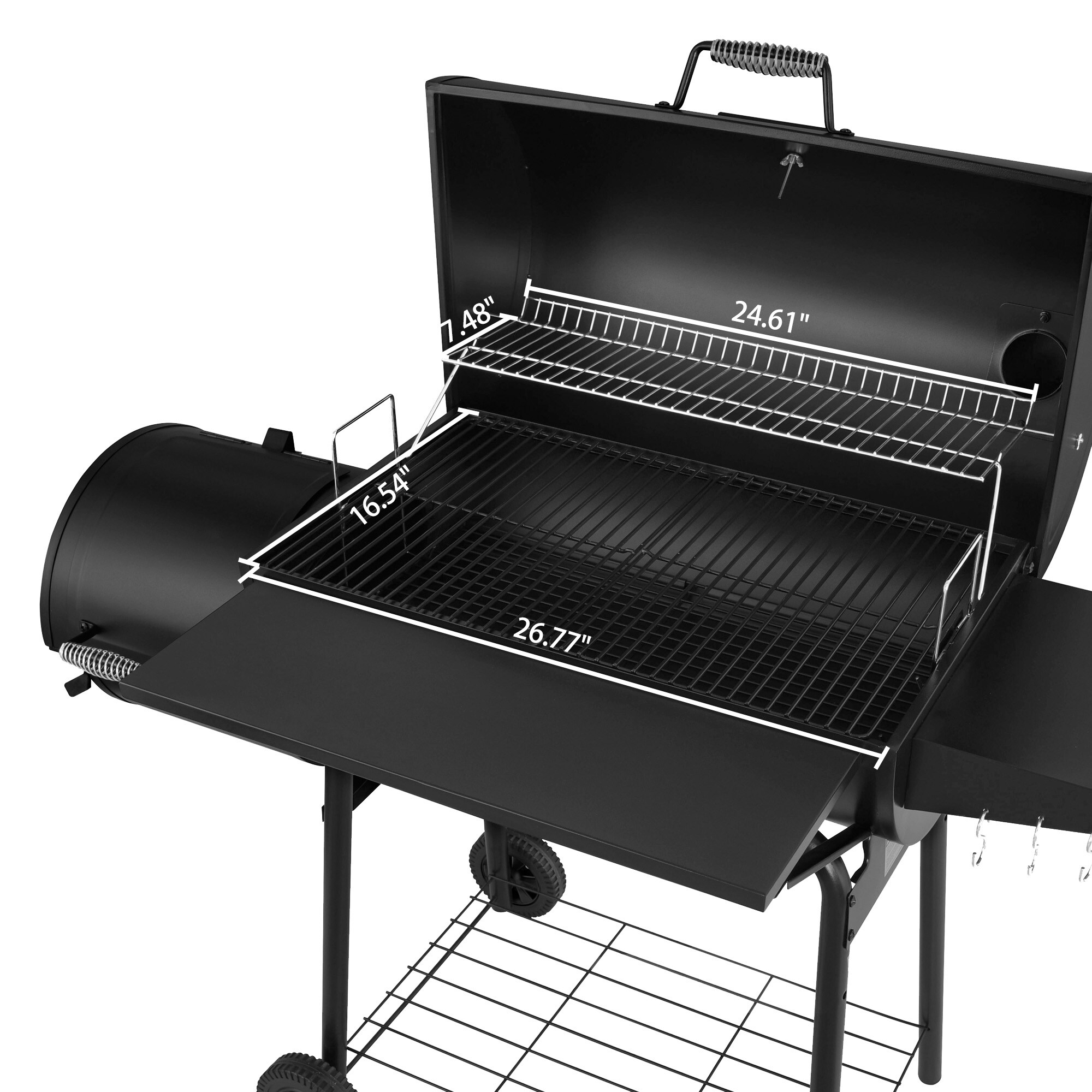 Royal Gourmet Charcoal Grill with Offset Smoker and Side Table