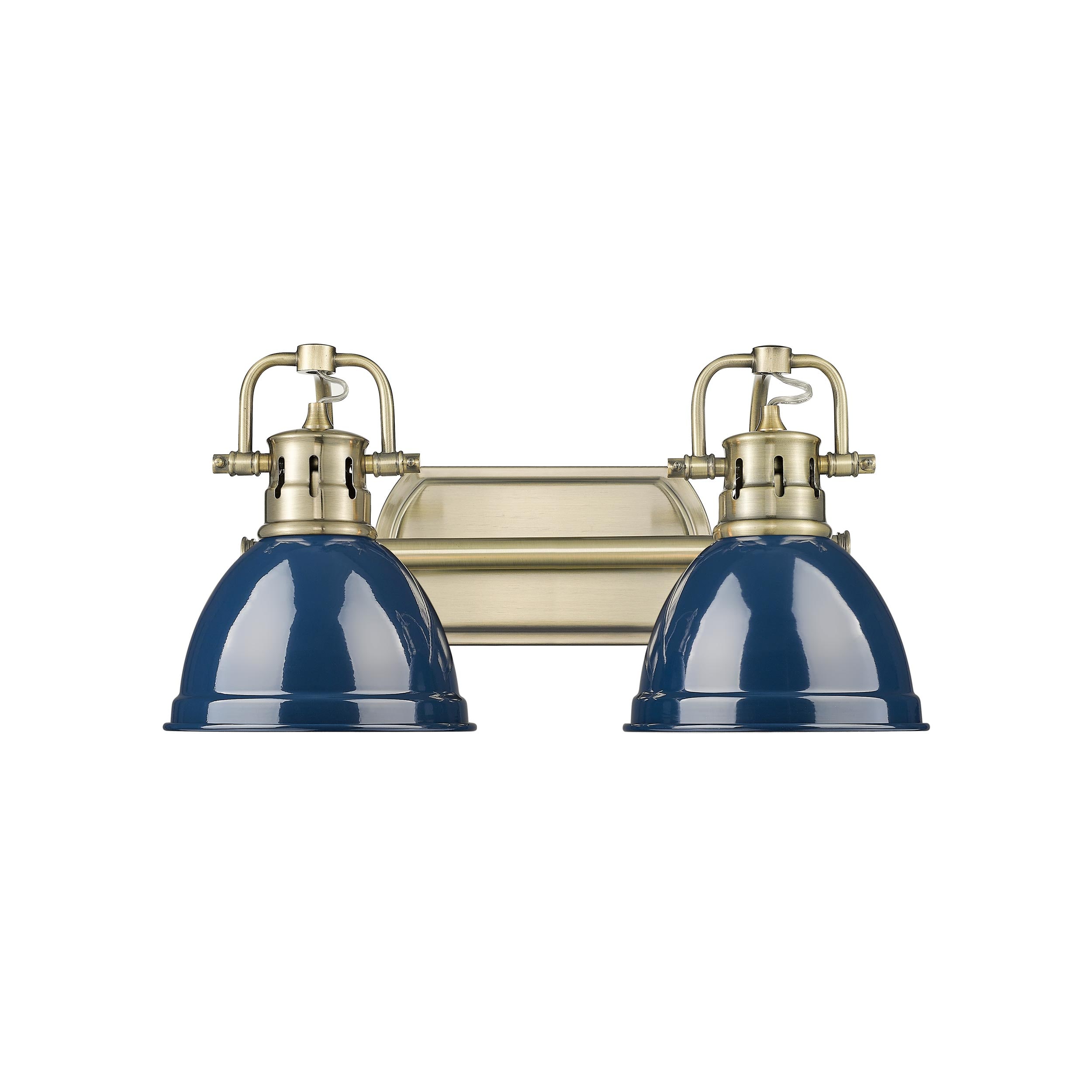 Golden Lighting 3602-BA2 AB-NVY Duncan 8.25-in 2 -Light Gold Transitional Vanity light