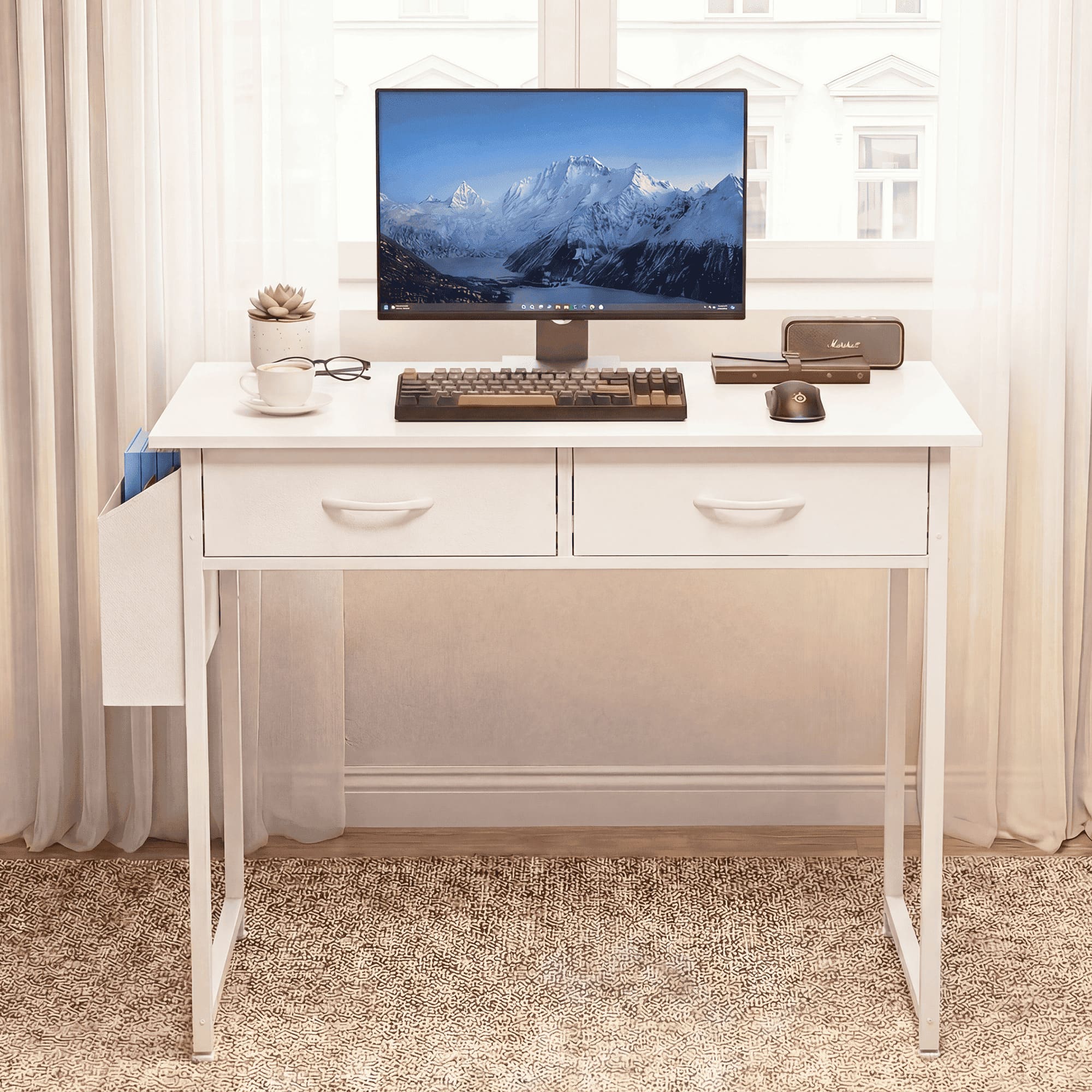 Sweetcrispy L-D-2CZ-32IN-WT desks - View #3