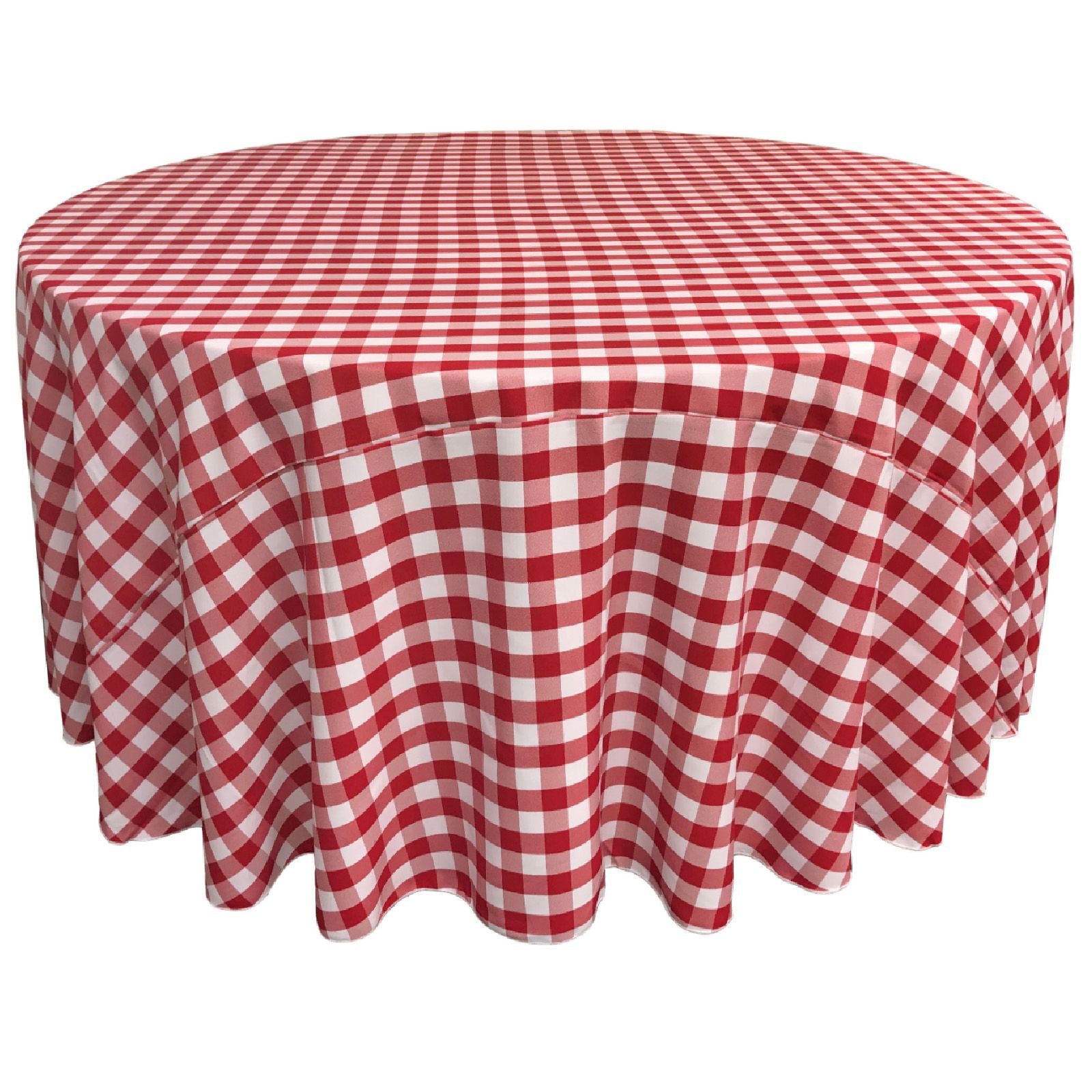 Slickblue Indoor and Outdoor Dining Gingham Checkered Yarn Dyed Polyester Round Table Cover for Round Table Multiple Color Options