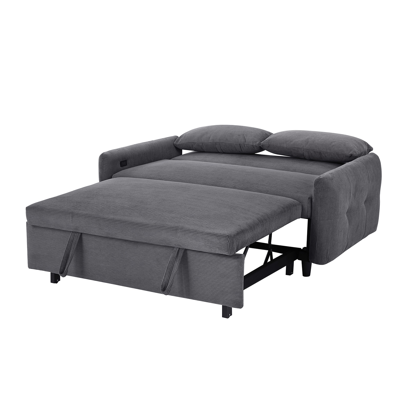 Bybafun 57.5-in Modern Gray Polyester/Blend Reclining Sleeper in the ...