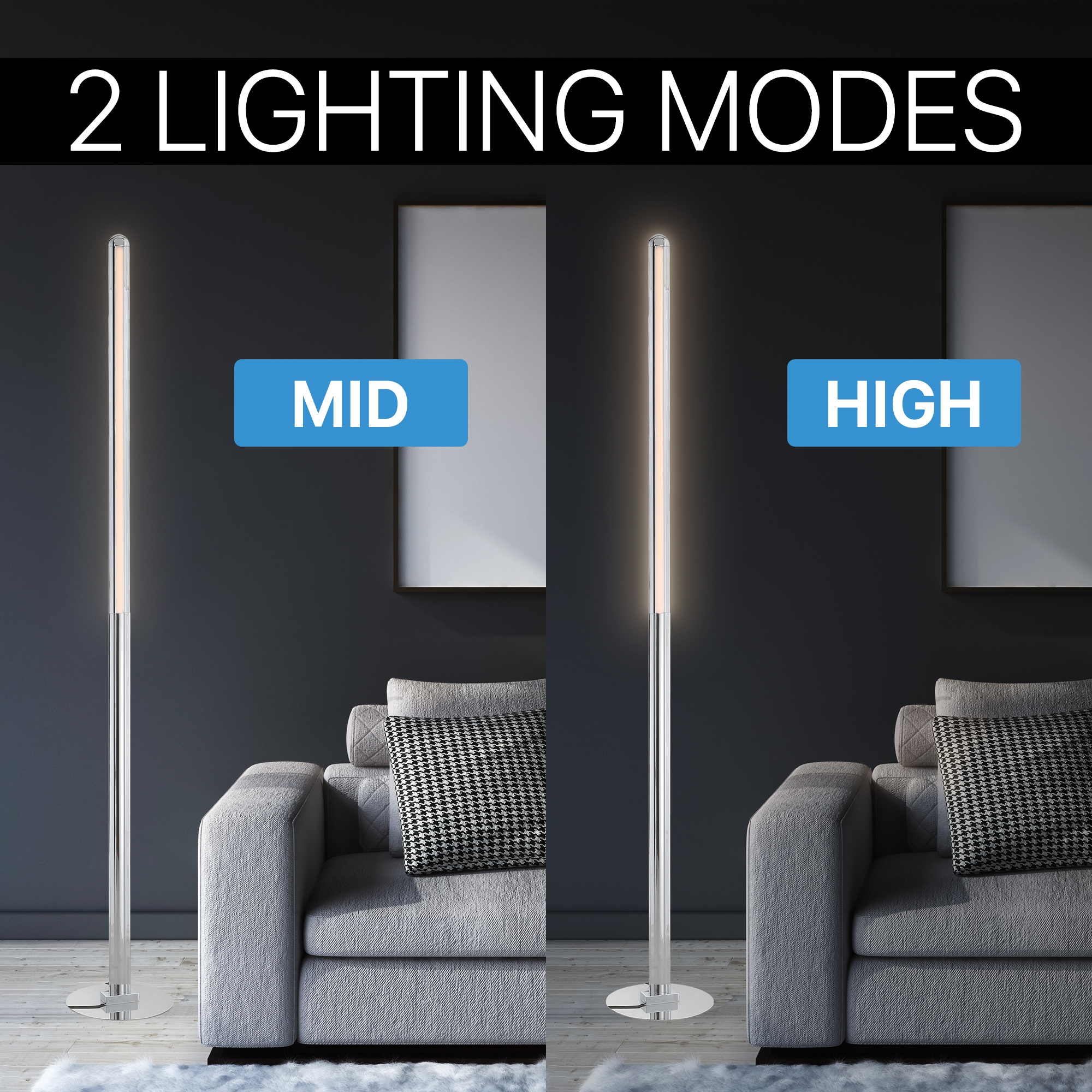 Arc Touch 68" Black Polished Steel LED Floor Lamp