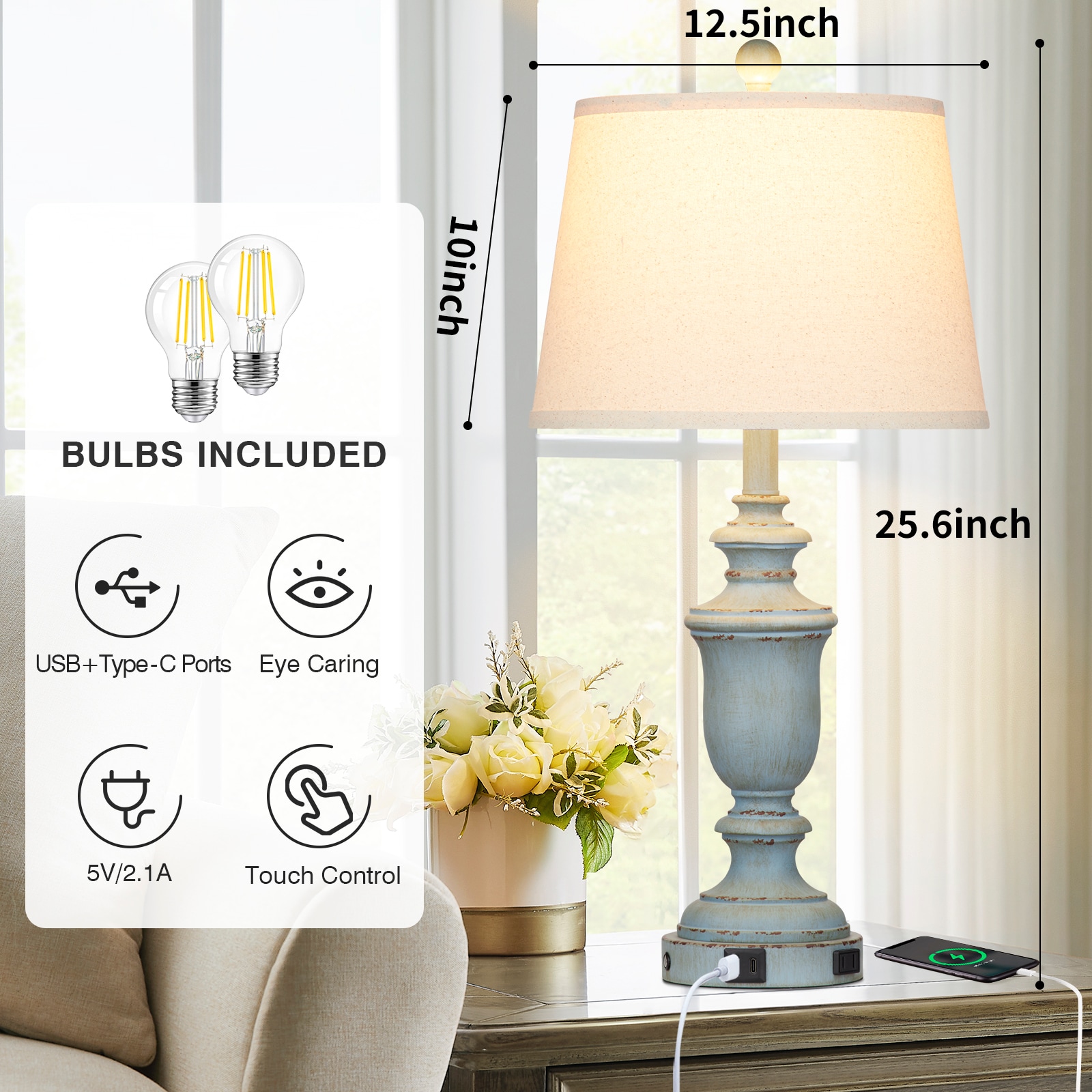 UrFurnishings TD-276 Table-Lamps - View #8