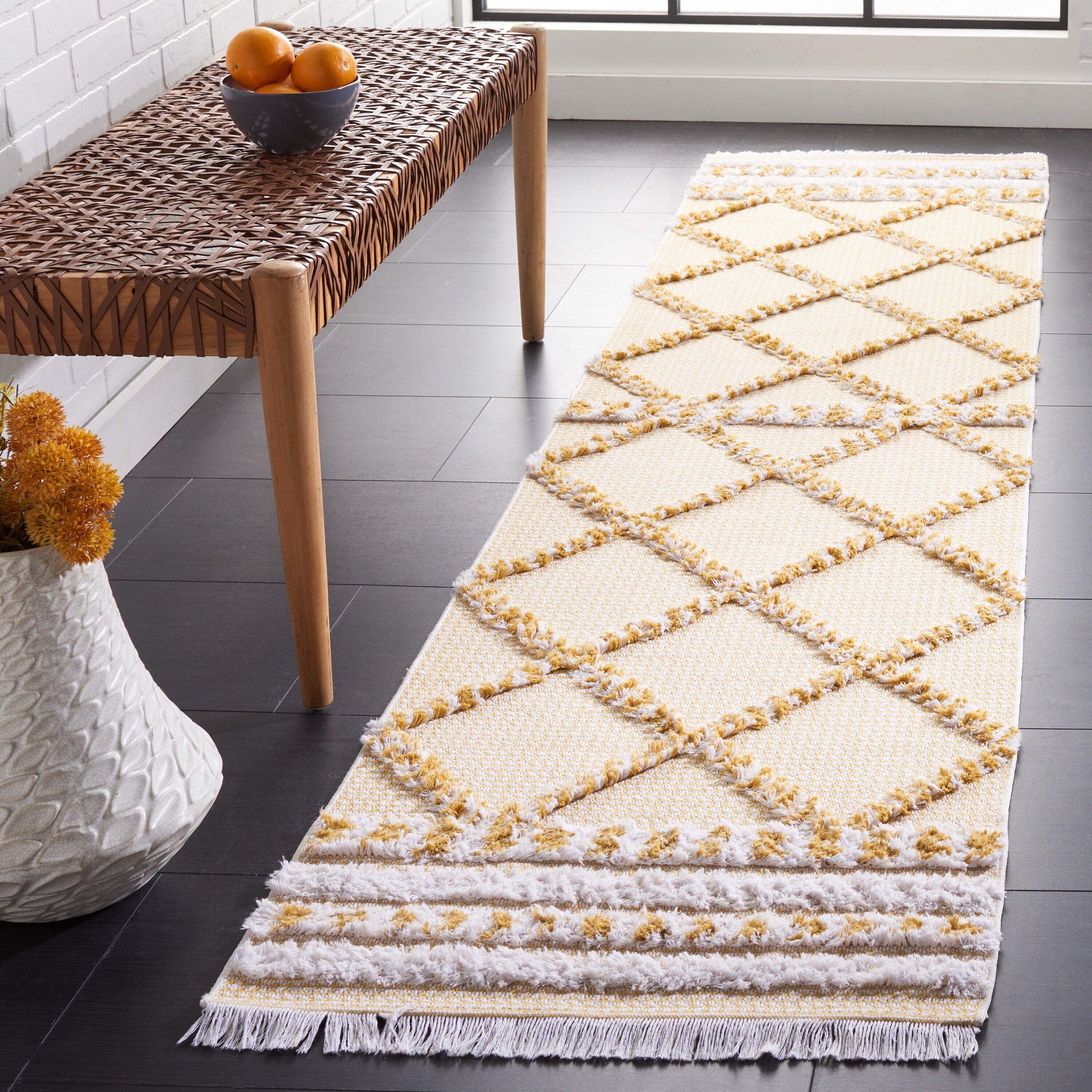 Augustine 714D Gold/Ivory 2ft x 9ft Runner Rug