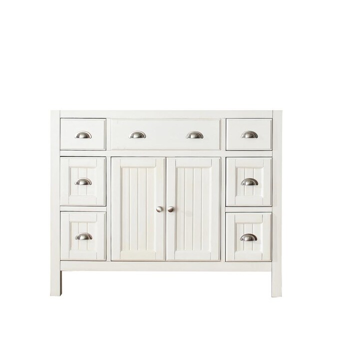French White Bathroom Vanity Cabinet, 42 Bathroom Vanity Without Top
