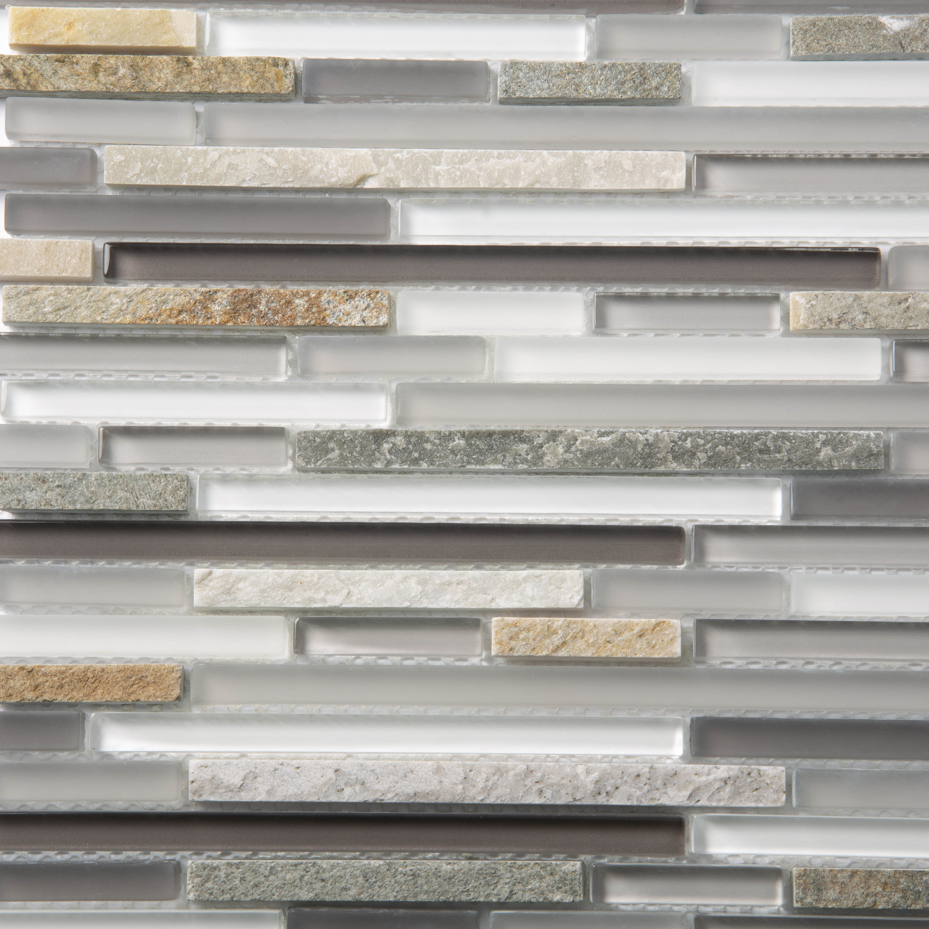 Apollo Tile (Sample) Floor and Wall Tile Dark Gray 4-in x 4-in Multi-finish Glass/Metal/Stone Marble Wall Tile